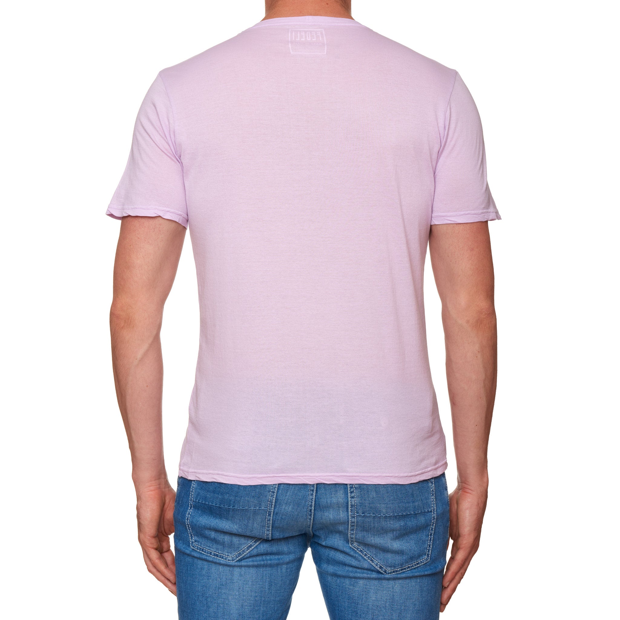 FEDELI "Gary" Light Purple Cotton Super Light Frosted T-Shirt EU 46 NEW US XS FEDELI