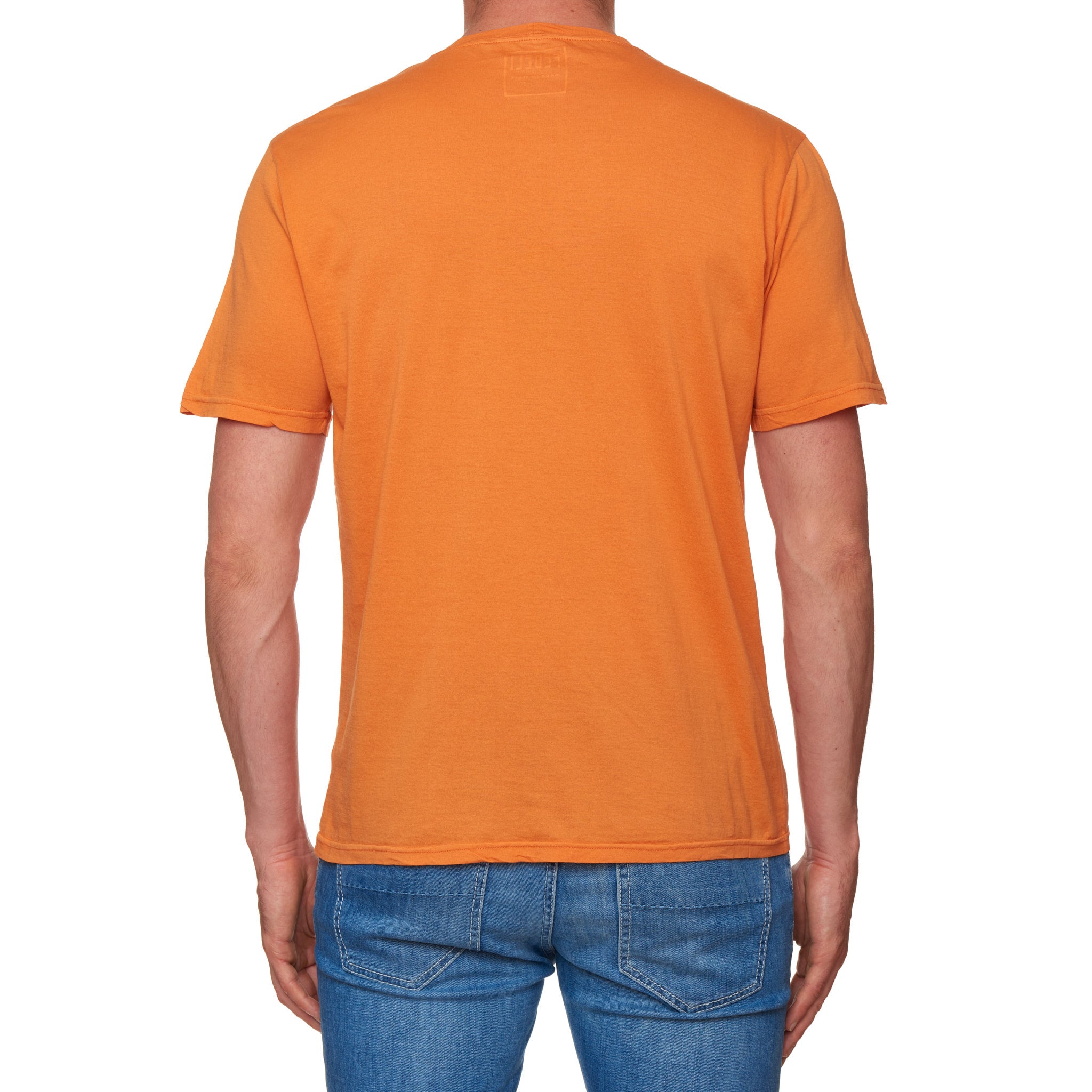 FEDELI "Gary" Orange Cotton Super Light Frosted Short Sleeve T-Shirt 50 NEW US M FEDELI