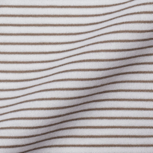 FEDELI "Libeccio" Gray Striped Cotton Jersey Long Sleeve Polo Shirt EU 58 NEW US 3XL