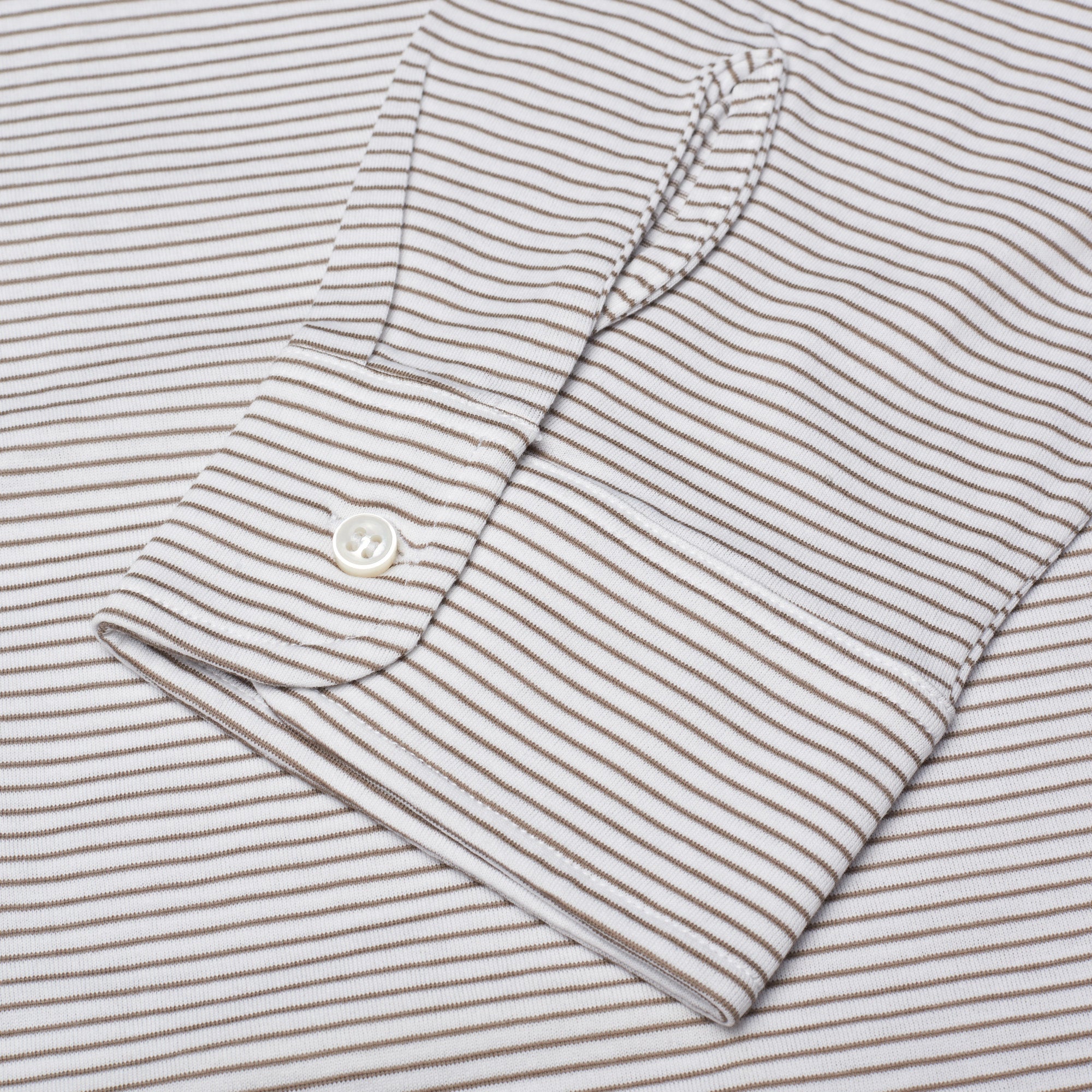 FEDELI "Libeccio" Gray Striped Cotton Jersey Long Sleeve Polo Shirt EU 58 NEW US 3XL FEDELI
