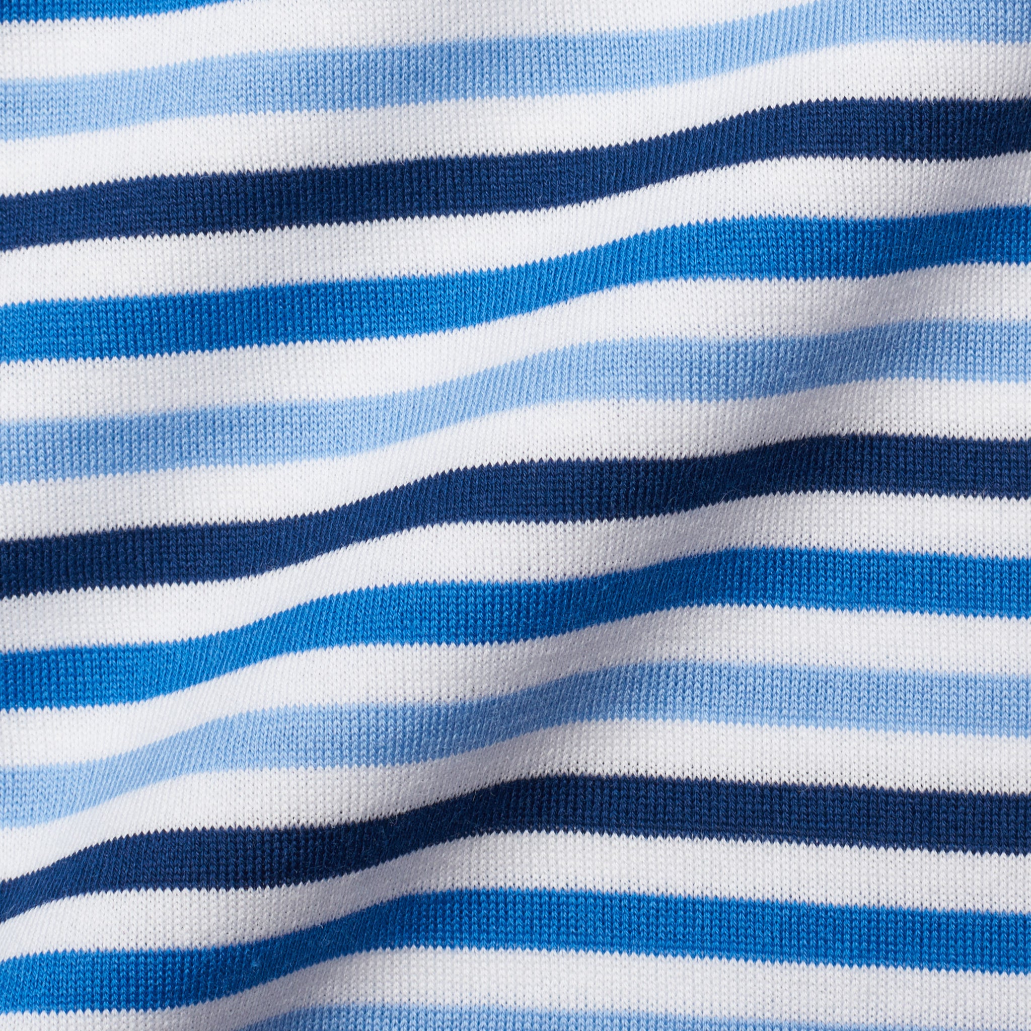 FEDELI "Manuel" Blue-White Striped Cotton Jersey Polo Shirt EU 58 NEW US 3XL FEDELI