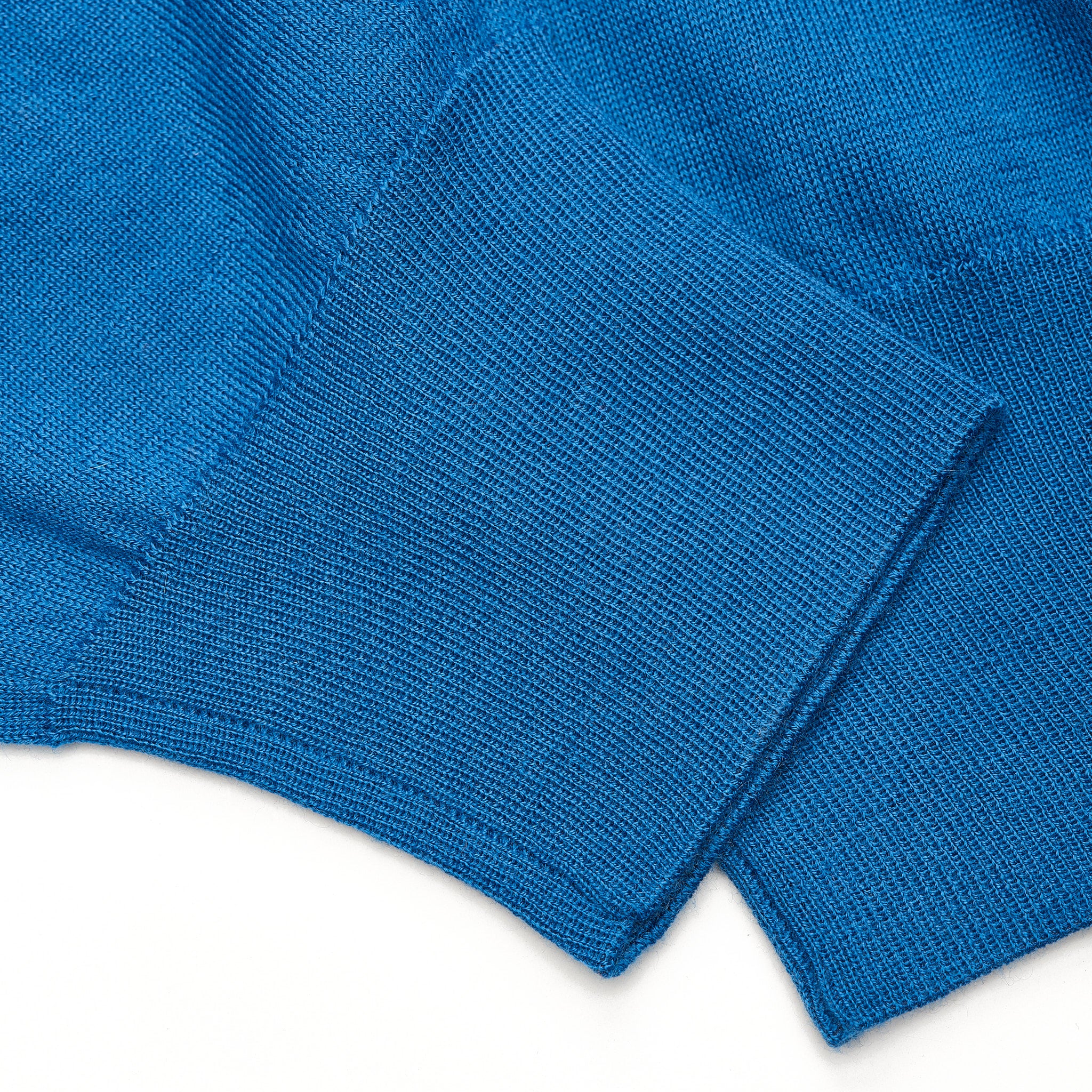 FEDELI "Millionaire" Blue 14 Micron Cashmere V-Neck Sweater 56 NEW 2XL FEDELI