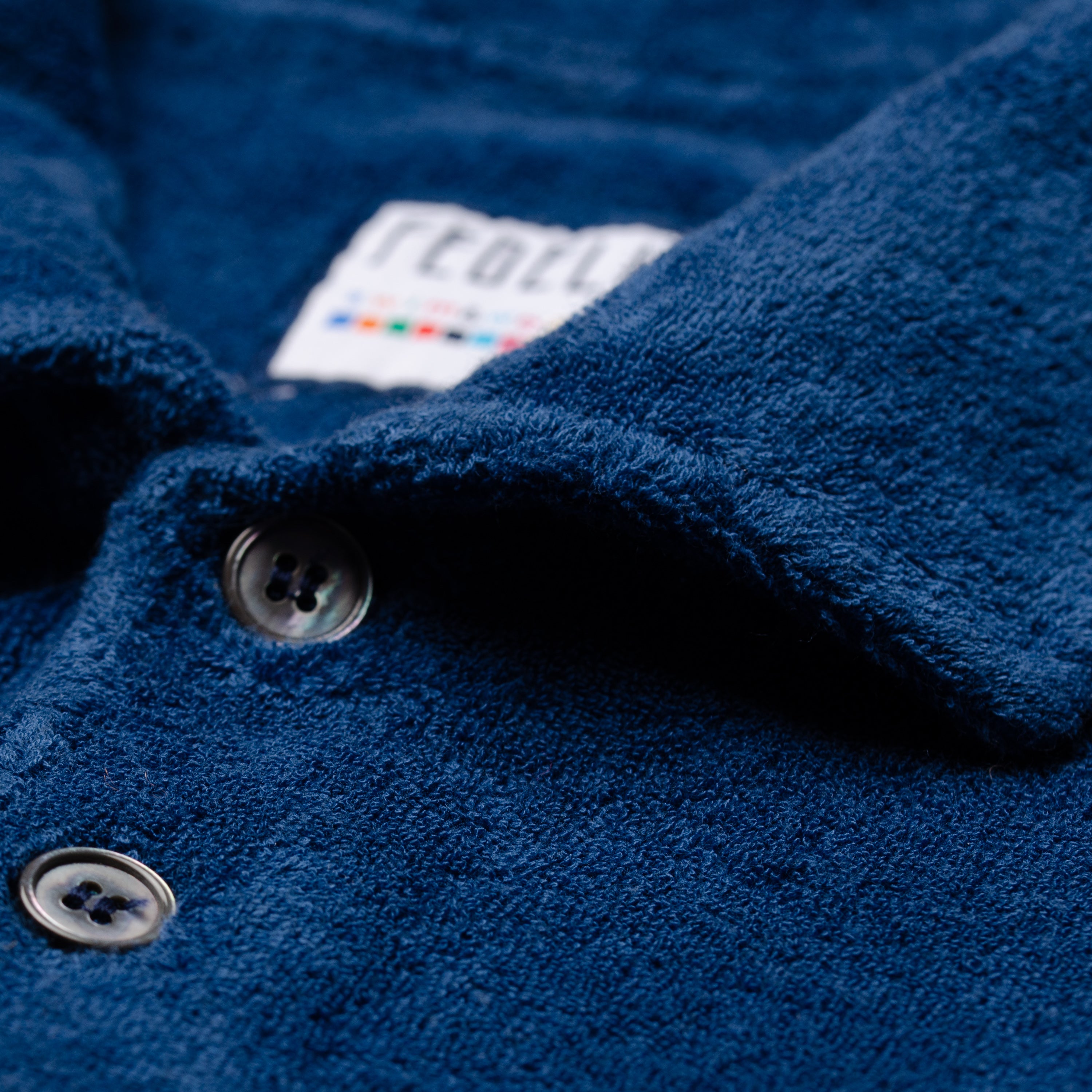 FEDELI "Mondial" Blue Terry Cloth Short Sleeve Polo Shirt EU 46 NEW US XS FEDELI