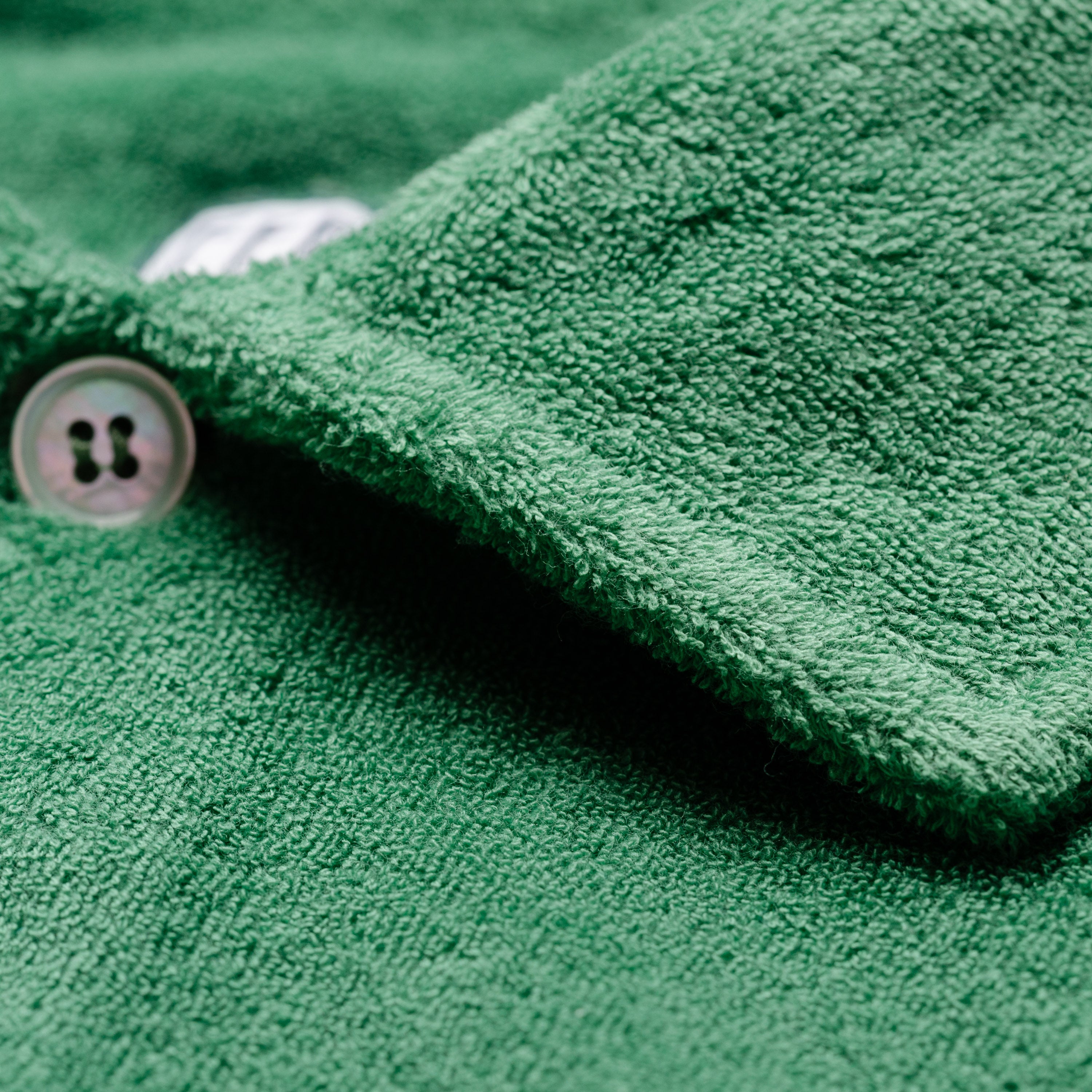 FEDELI "Mondial" Green Terry Cloth Short Sleeve Polo Shirt NEW Slim Fit FEDELI