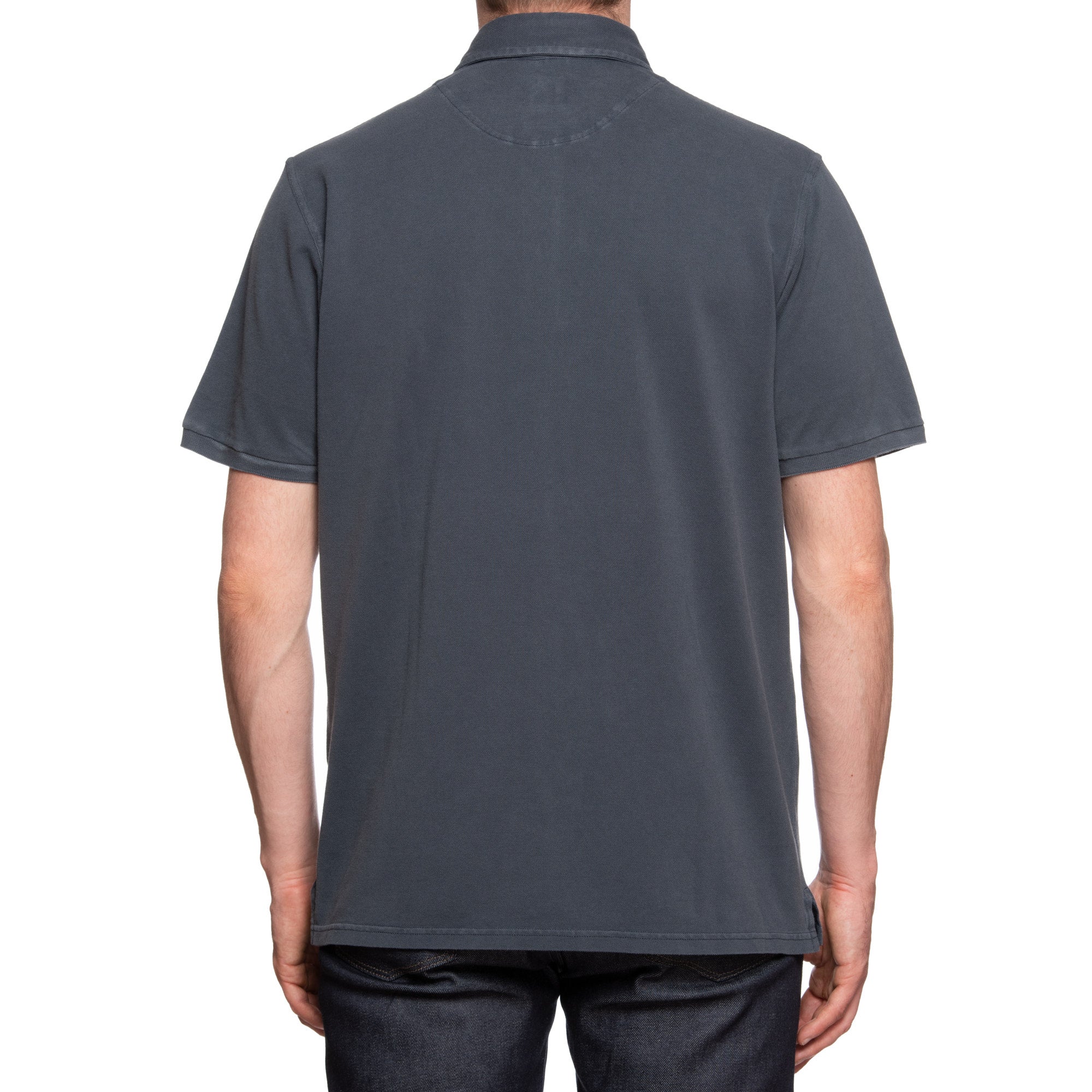 FEDELI "North" Dark Gray Cotton Pique Short Sleeve Polo Shirt 56 NEW US 2XL Slim Fit FEDELI