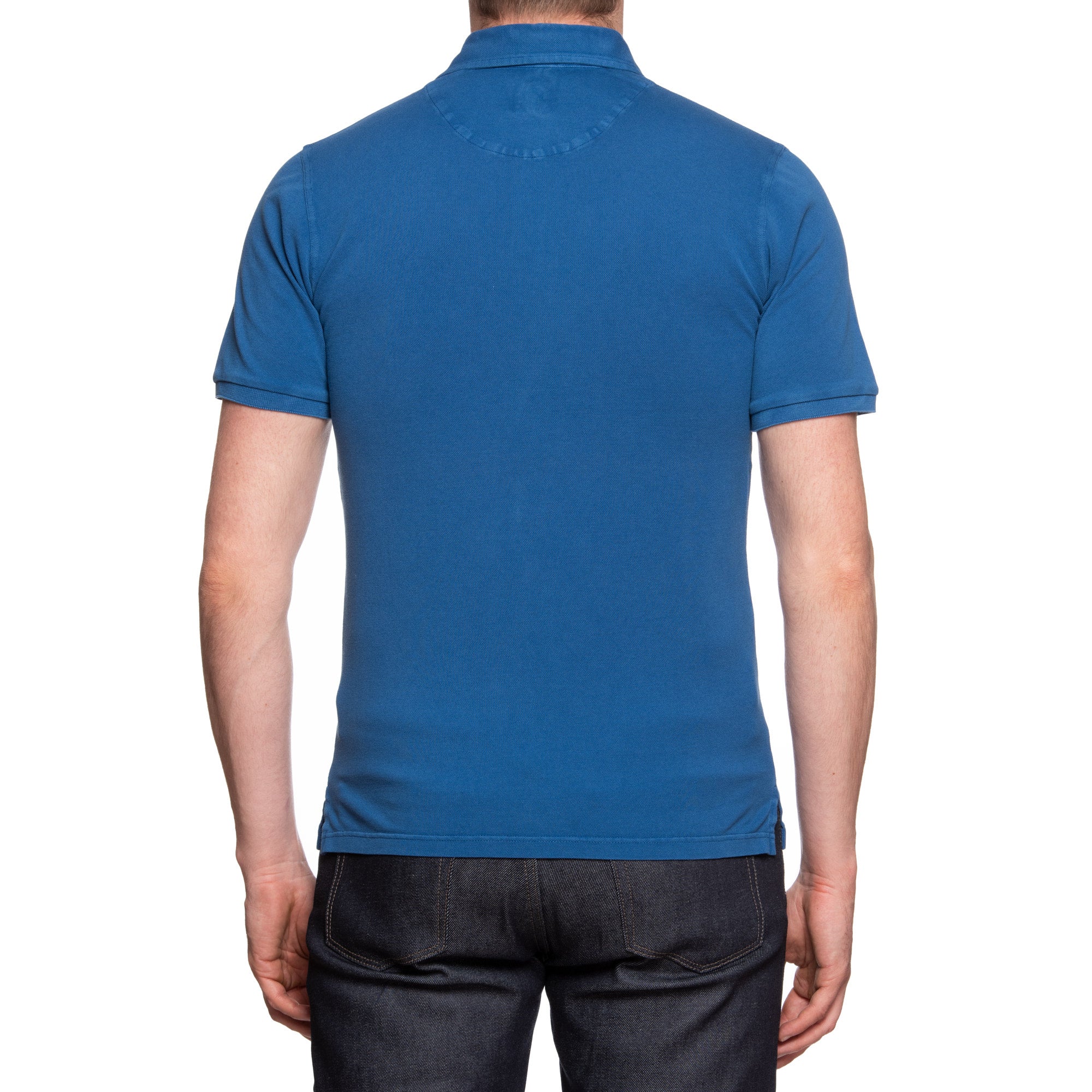FEDELI "North" Blue Cotton Pique Short Sleeve Polo Shirt EU 46 NEW US XS FEDELI