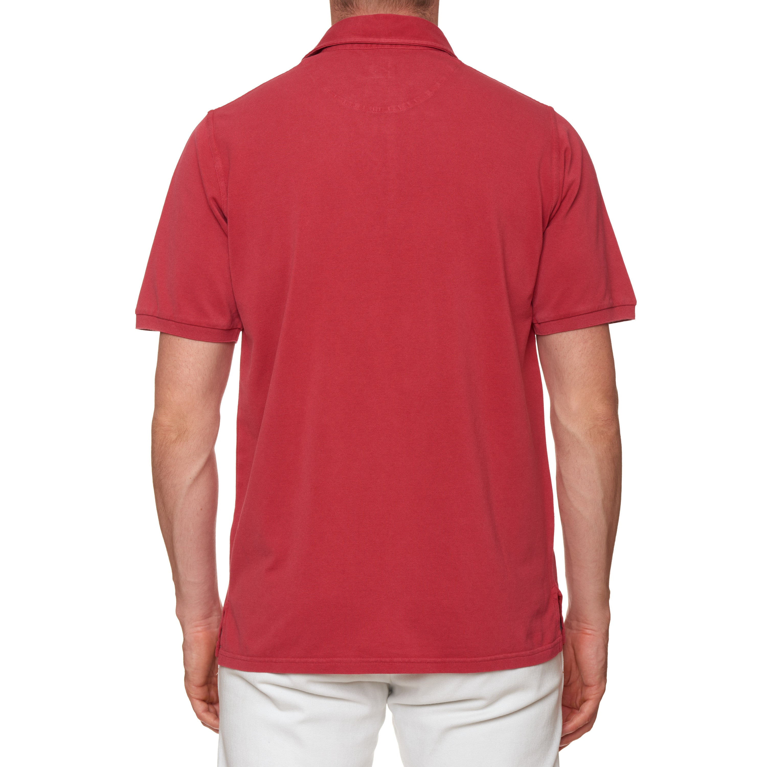 FEDELI "North" Brick Red Cotton Pique Short Sleeve Polo Shirt EU 50 NEW US M