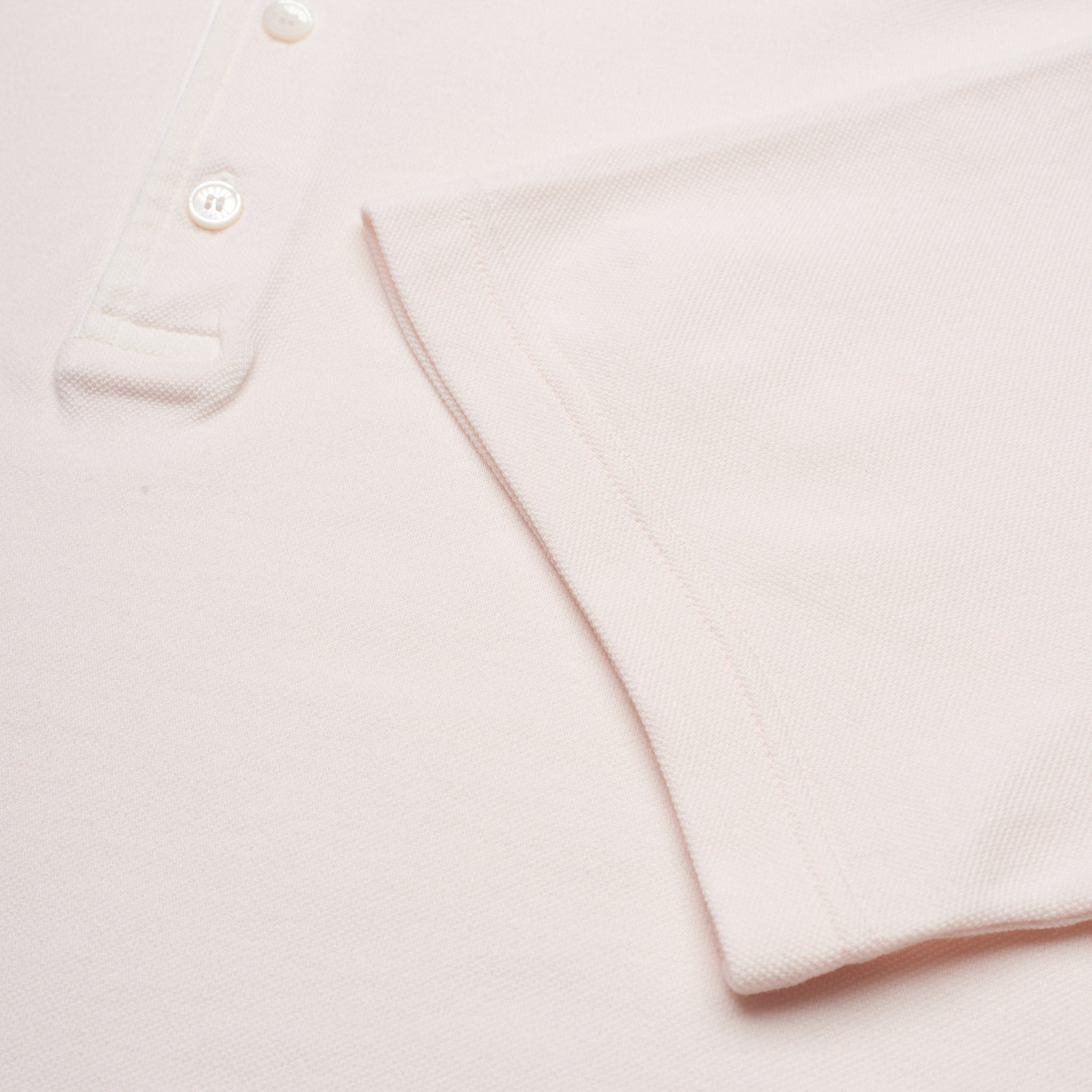 FEDELI "North" Ultra Light Pink Cotton Pique Short Sleeve Polo Shirt NEW FEDELI