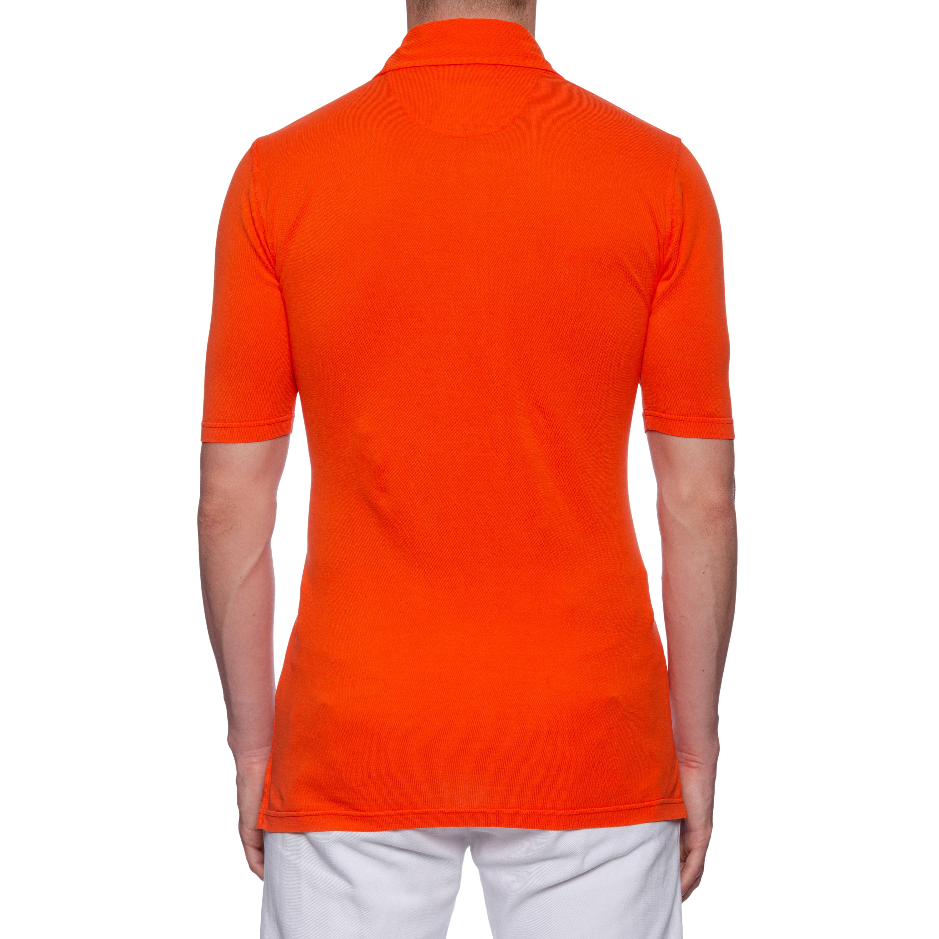 FEDELI 34 LAB "North" Orange Cotton Pique Frosted Polo Shirt NEW FEDELI