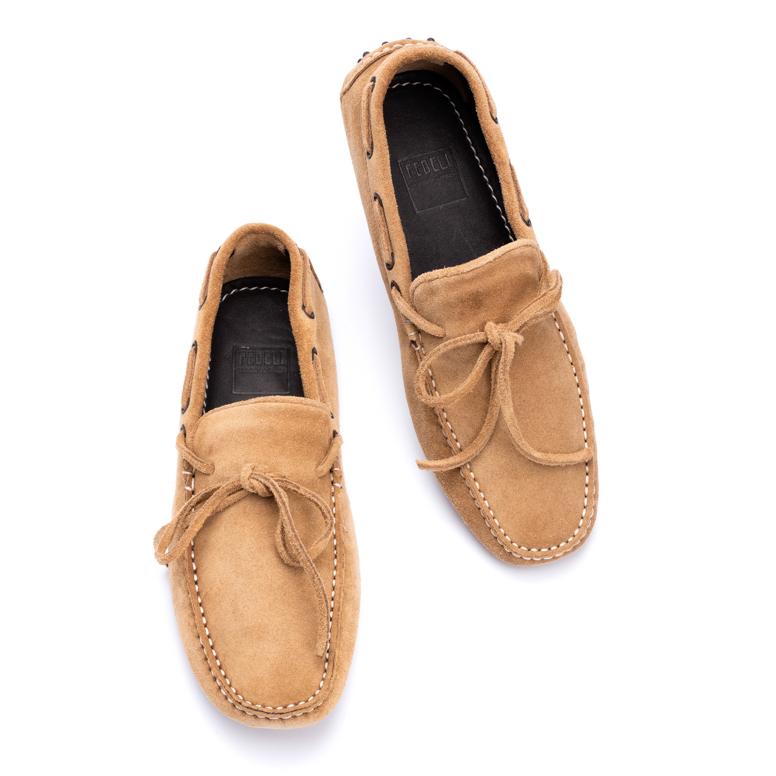 FEDELI "Rally" Camel Brown Suede Loafers Driving Car Shoes Moccasins 40.5 NEW 7. FEDELI