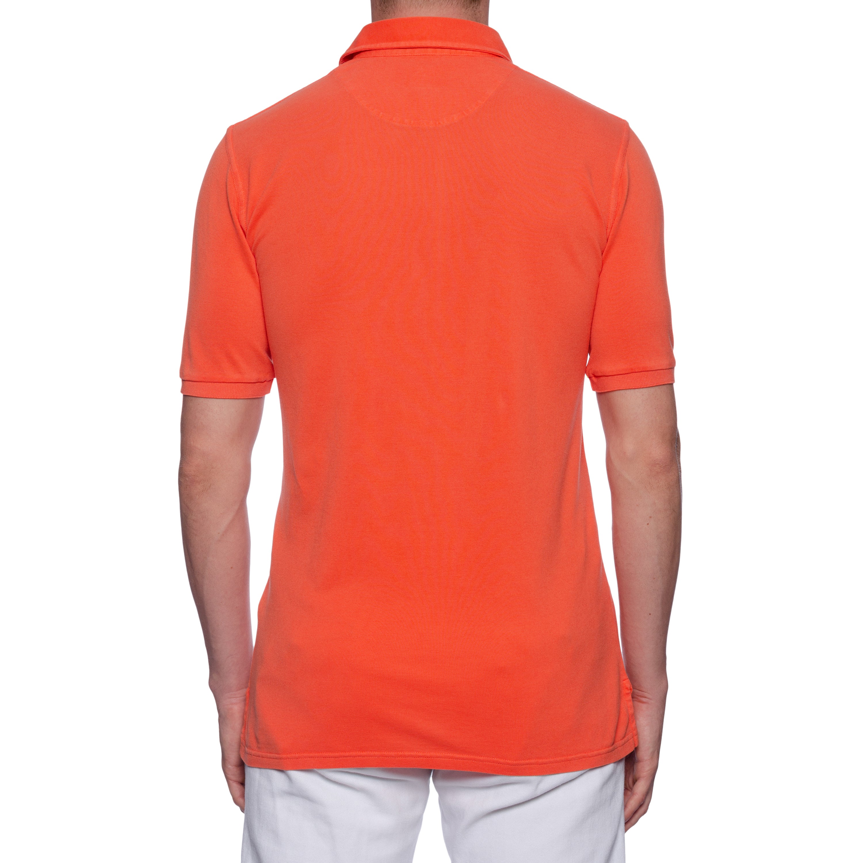 FEDELI "North" Coral Cotton Pique Frosted Short Sleeve Polo Shirt EU 50 NEW US M FEDELI