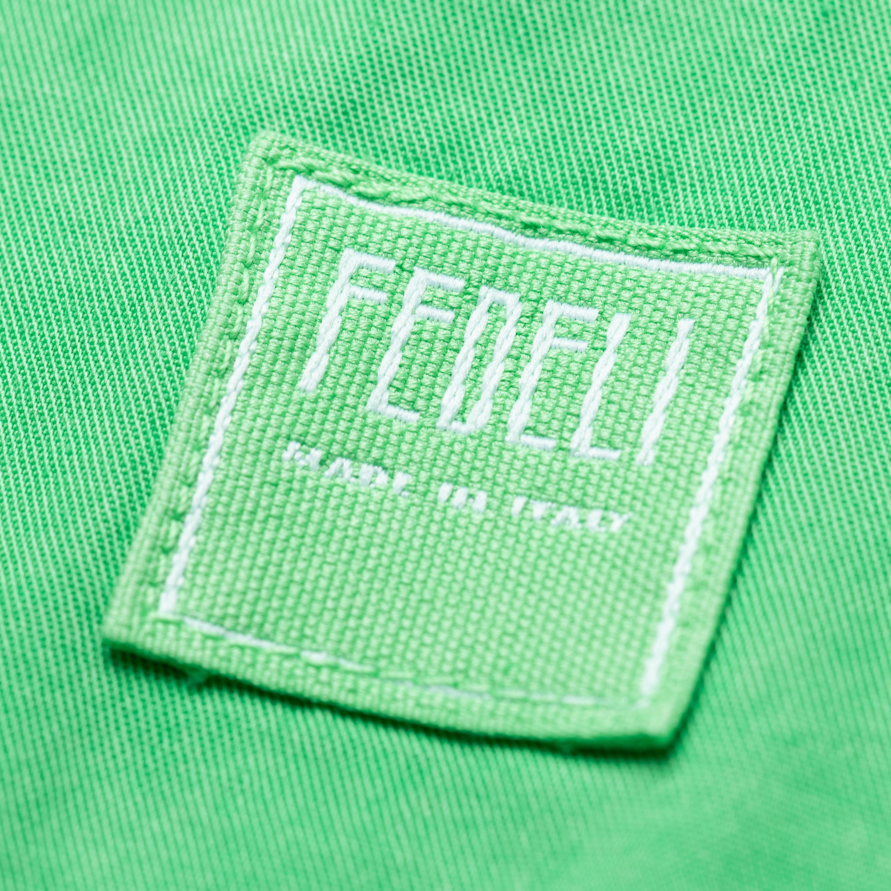 FEDELI Green Cotton Pique Frosted Short Sleeve Polo Shirt EU 52 NEW US L FEDELI