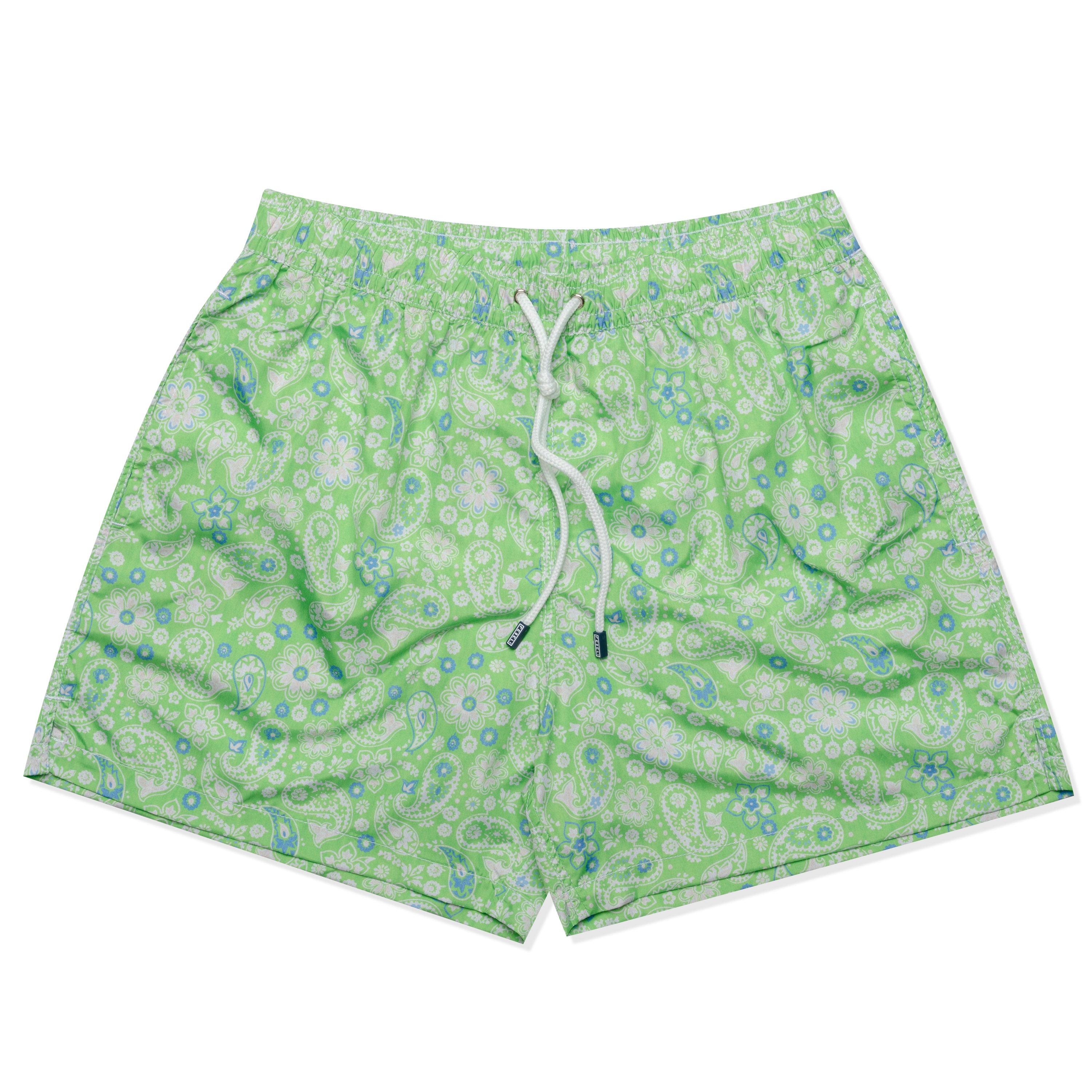 FEDELI Green Floral Paisley Printed Madeira Airstop Swim Shorts Trunks NEW 2XL FEDELI