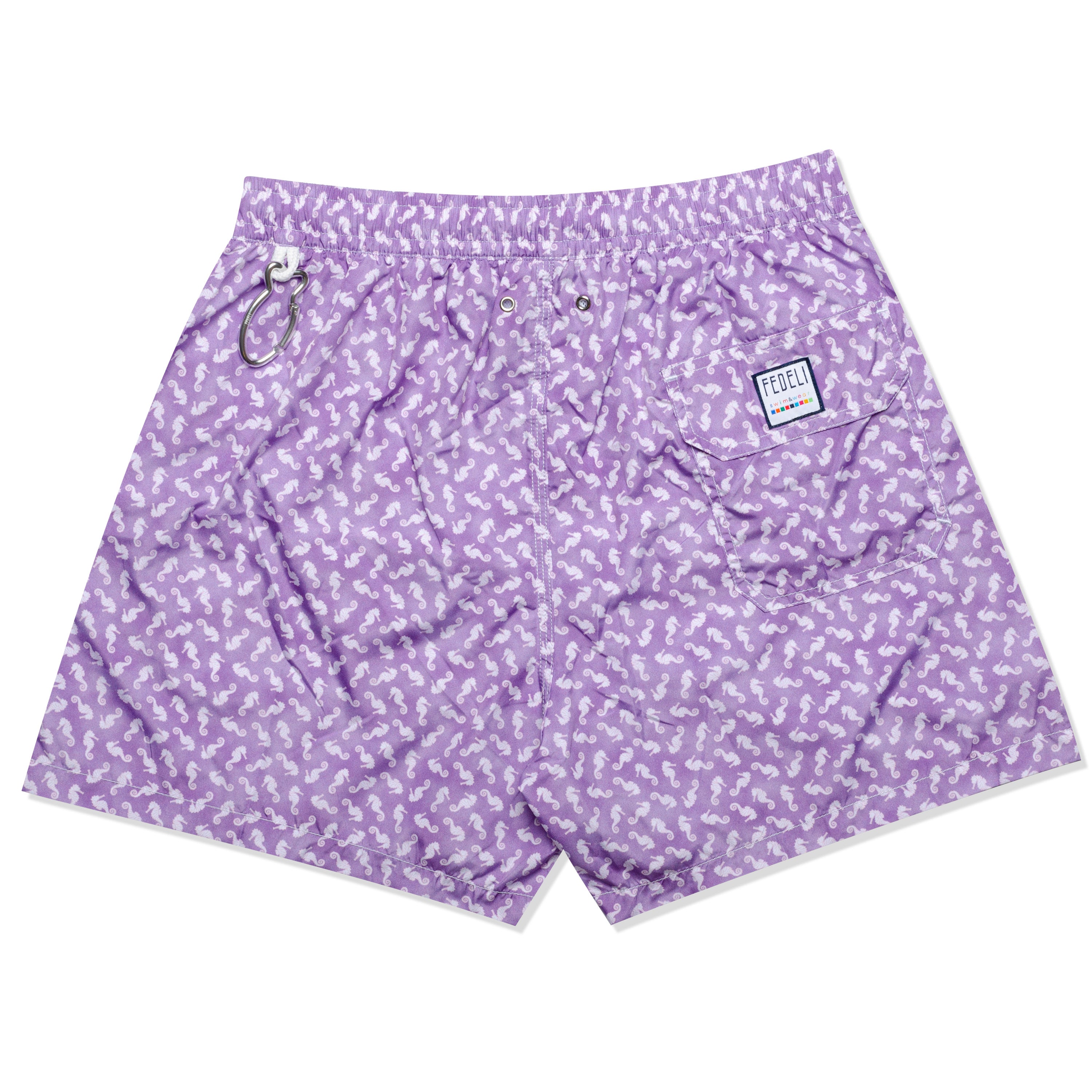 FEDELI Made in Italy Purple Seahorses Madeira Airstop Swim Shorts Trunks NEW FEDELI