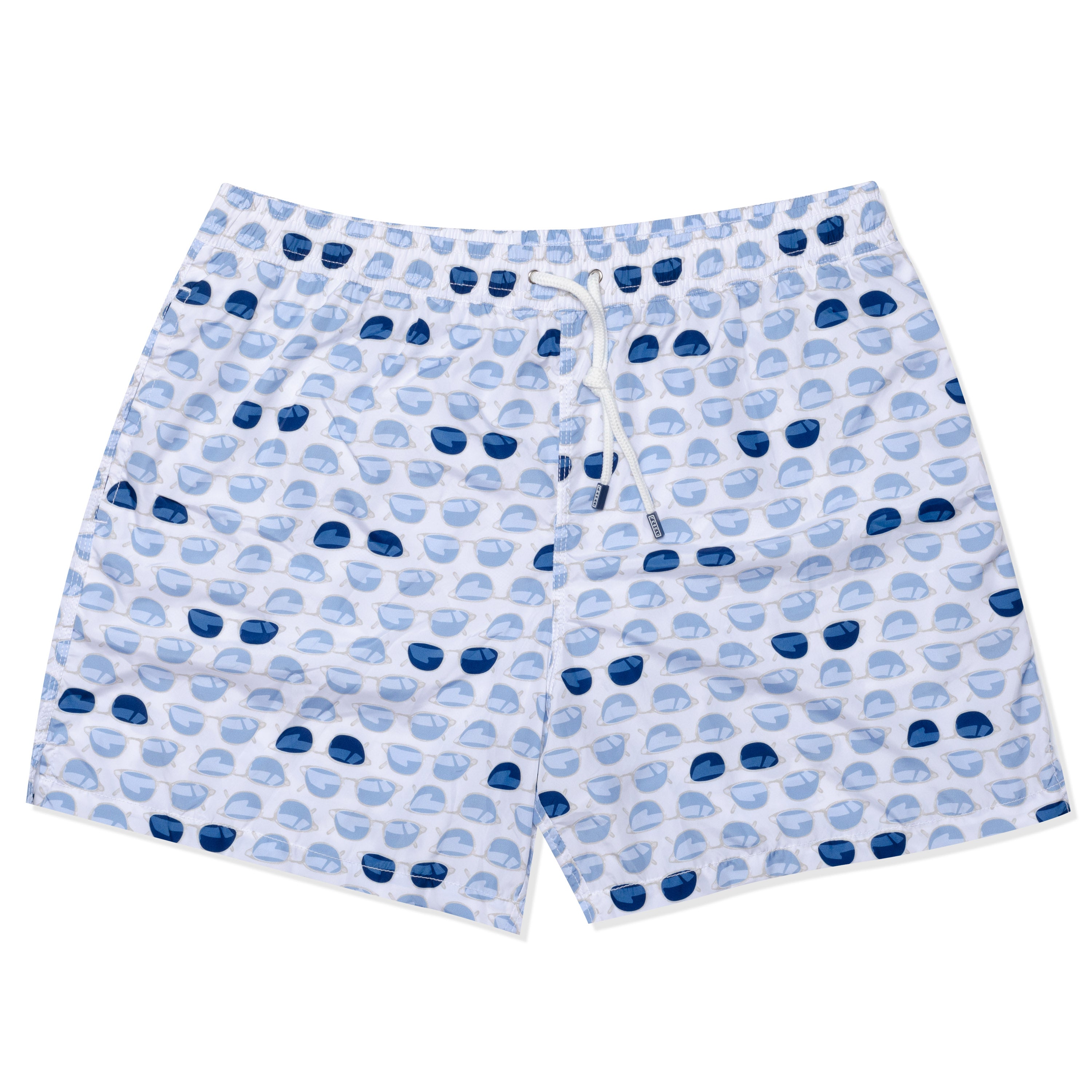FEDELI Made in Italy White Sunglasses Print Madeira Airstop Swim Shorts Trunks NEW FEDELI