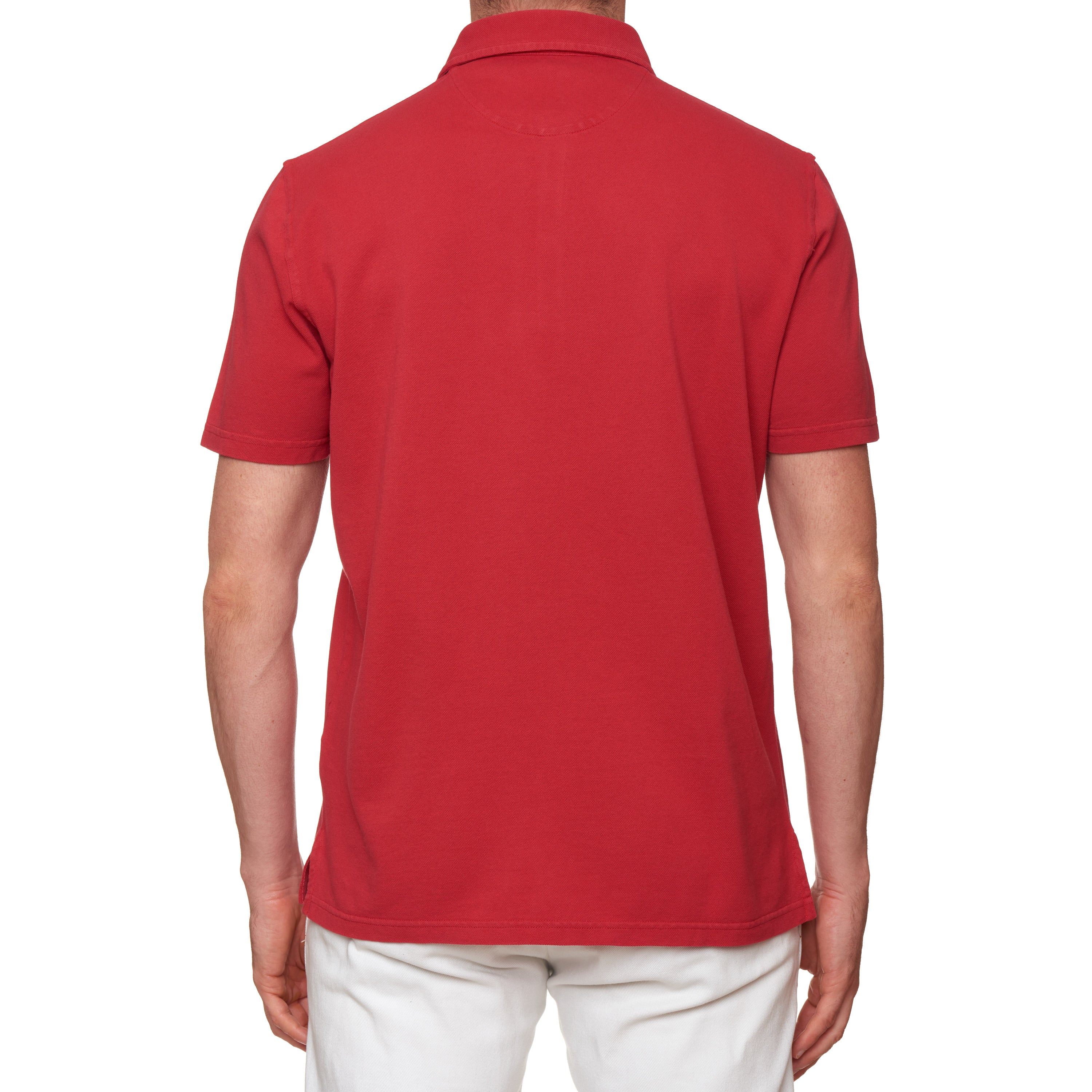 FEDELI "Tommy" Crimson Cotton Short Sleeve Pique Polo Shirt EU 54 NEW US XL Slim FEDELI