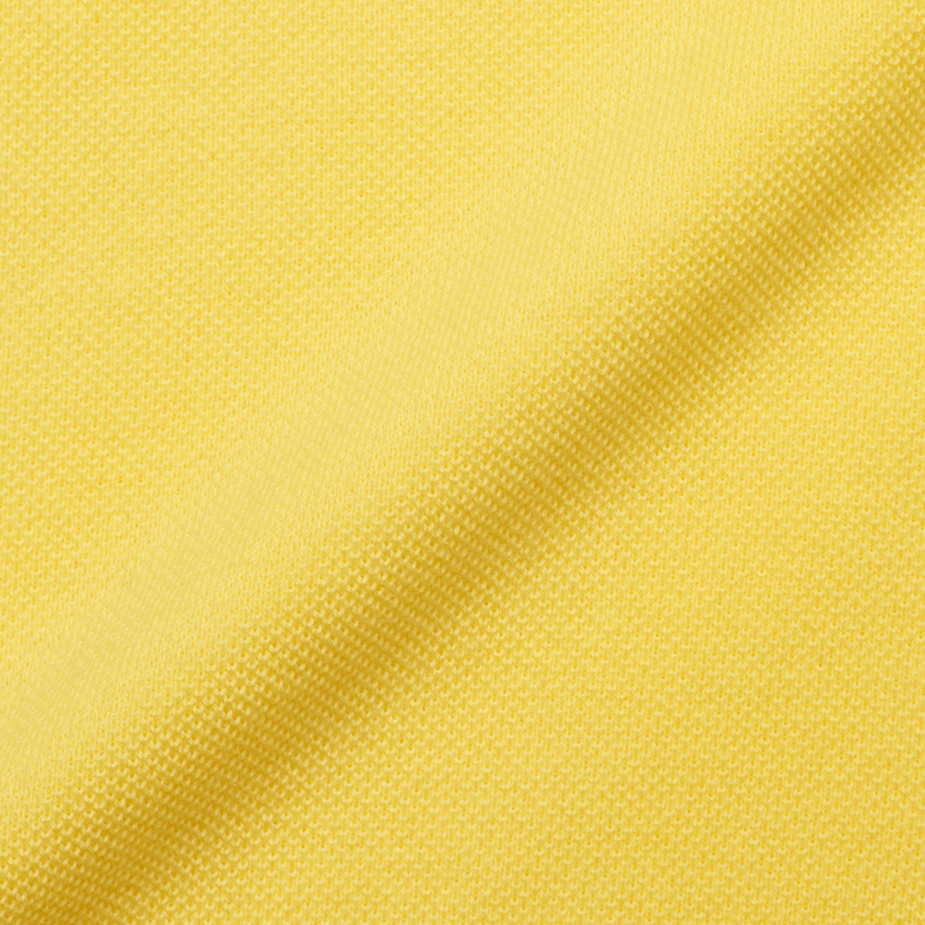 FEDELI "Tommy" Yellow Cotton Short Sleeve Pique Polo Shirt EU 52 NEW US L FEDELI