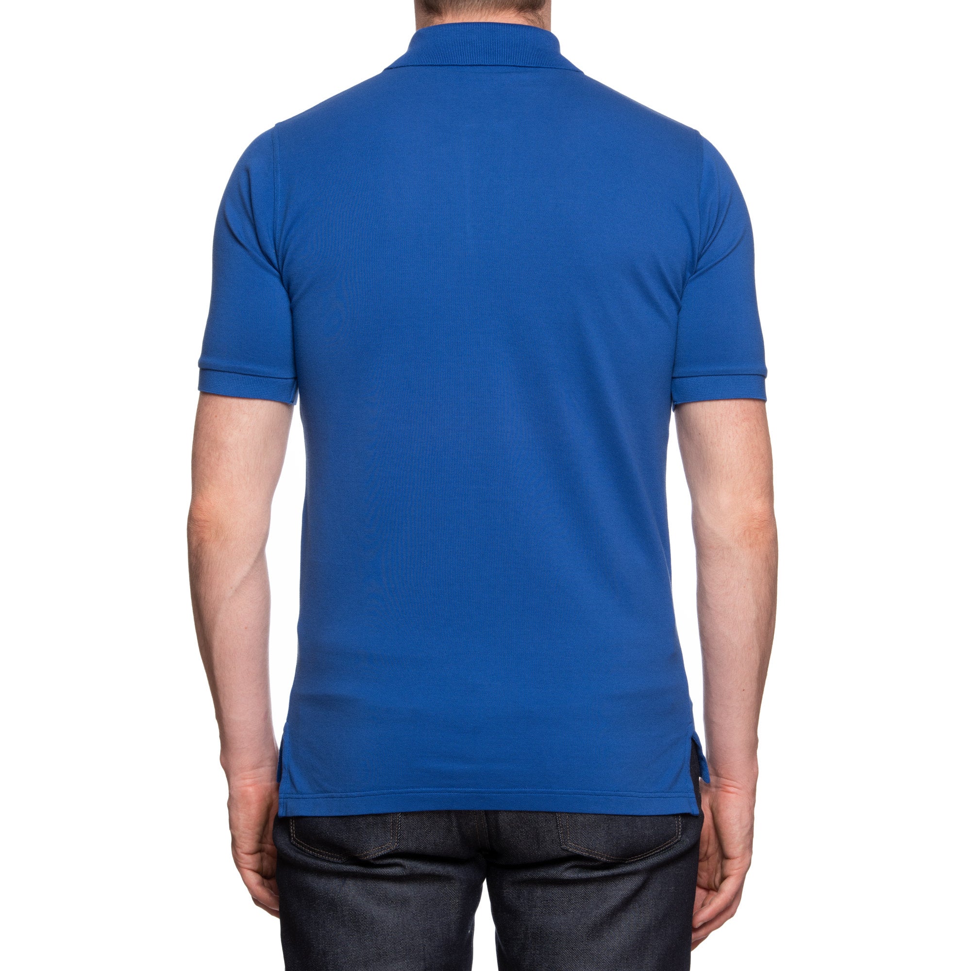 FEDELI "West" Blue Cotton Pique Short Sleeve Polo Shirt EU 48 NEW US S FEDELI
