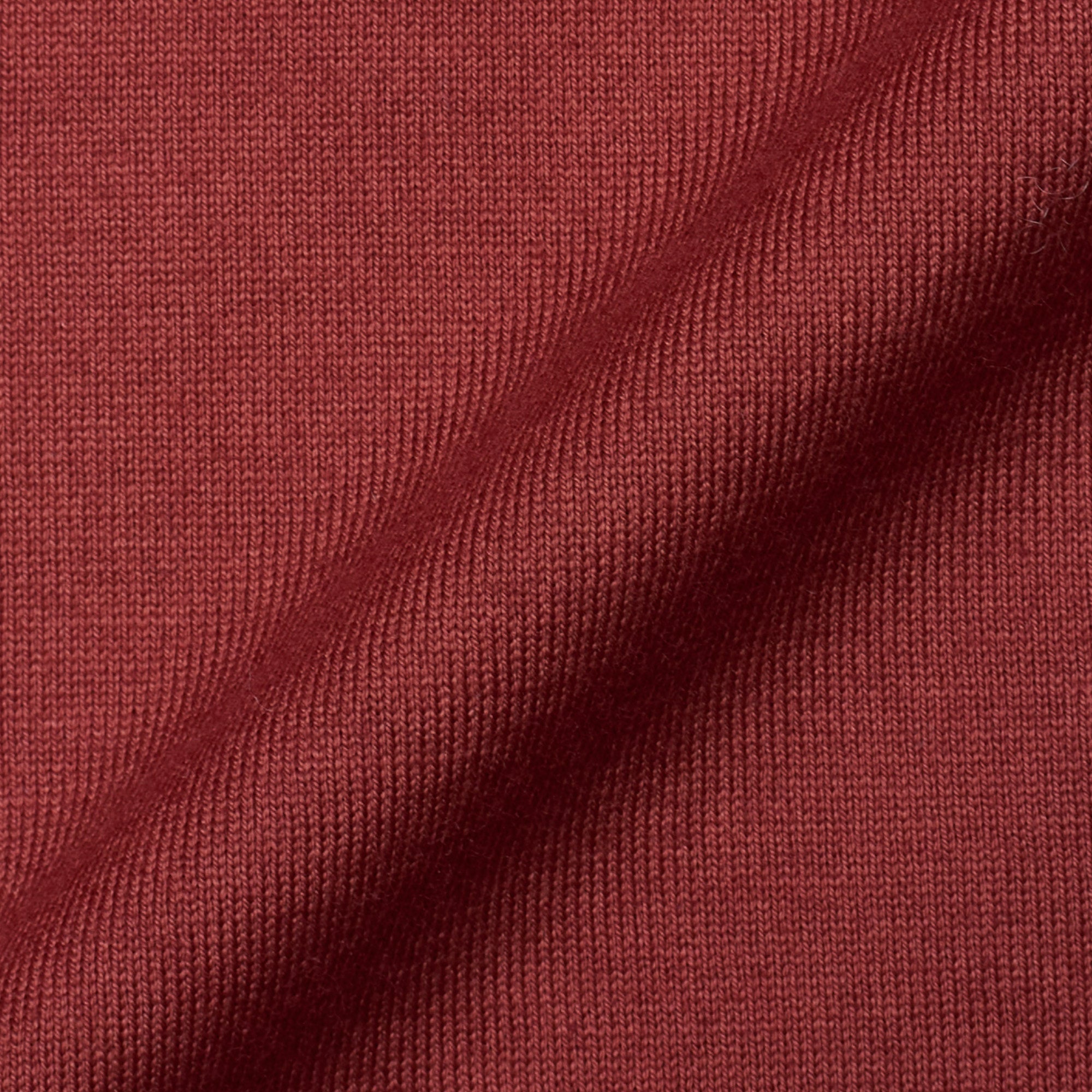 FEDELI "Zero" Brick Red Cotton Jersey Long Sleeve Polo Shirt NEW FEDELI