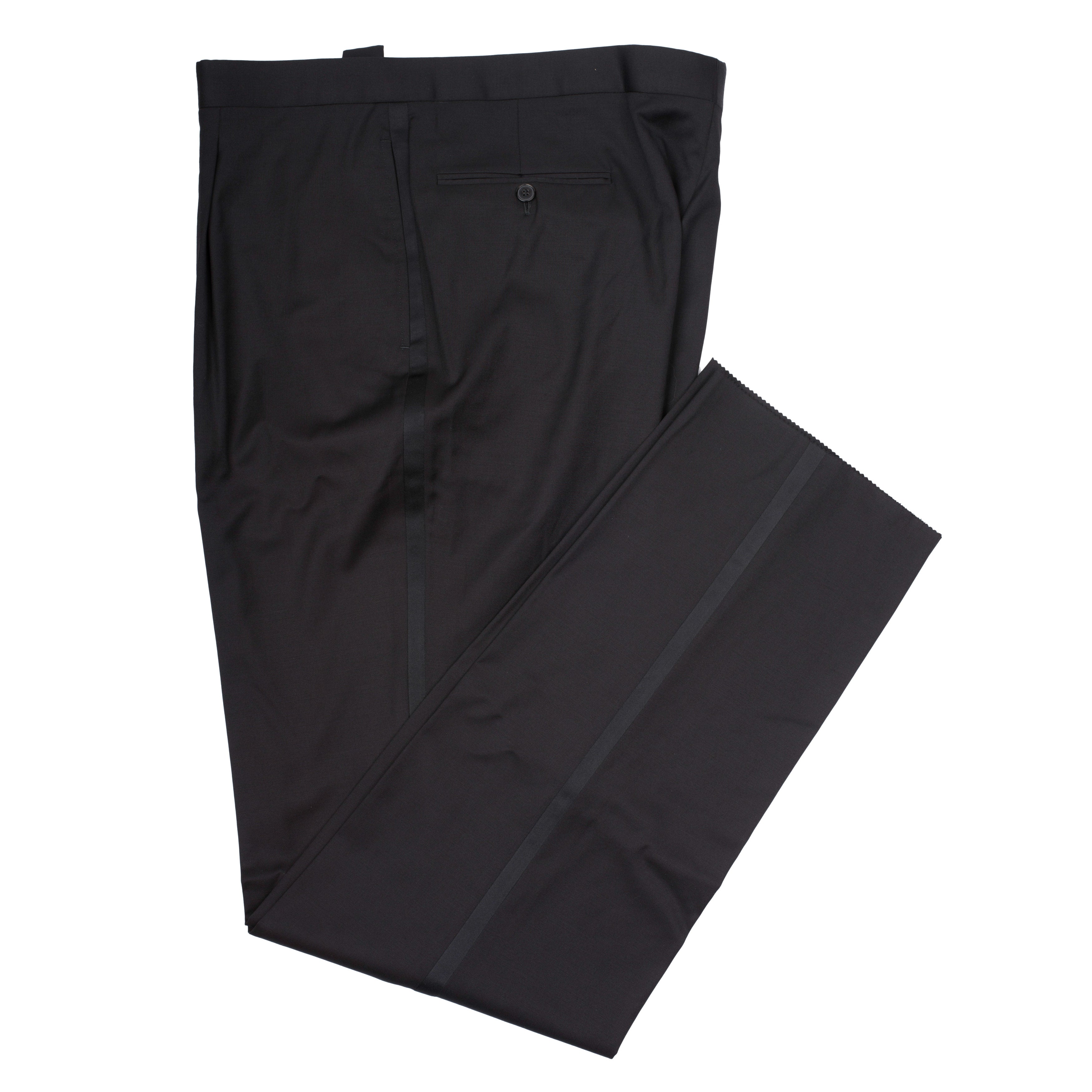 GARY ANDERSON Handmade Black Wool SP Tuxedo Dress Pants EU 50 NEW US 34 GARY ANDERSON