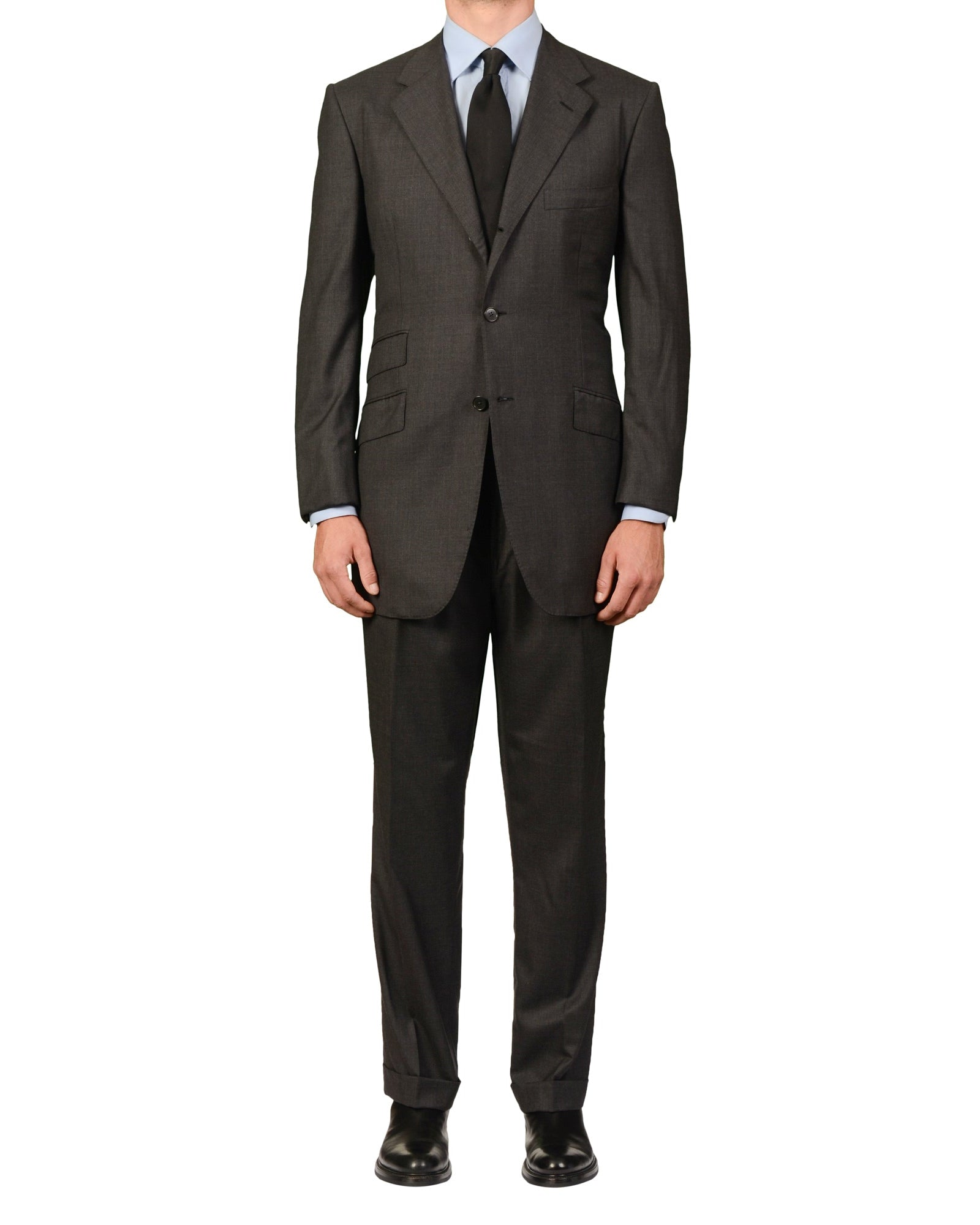 GIEVES & HAWKES Gray Wool Super 150's Suit EU 51 NEW US 40 41 Long GIEVES & HAWKES