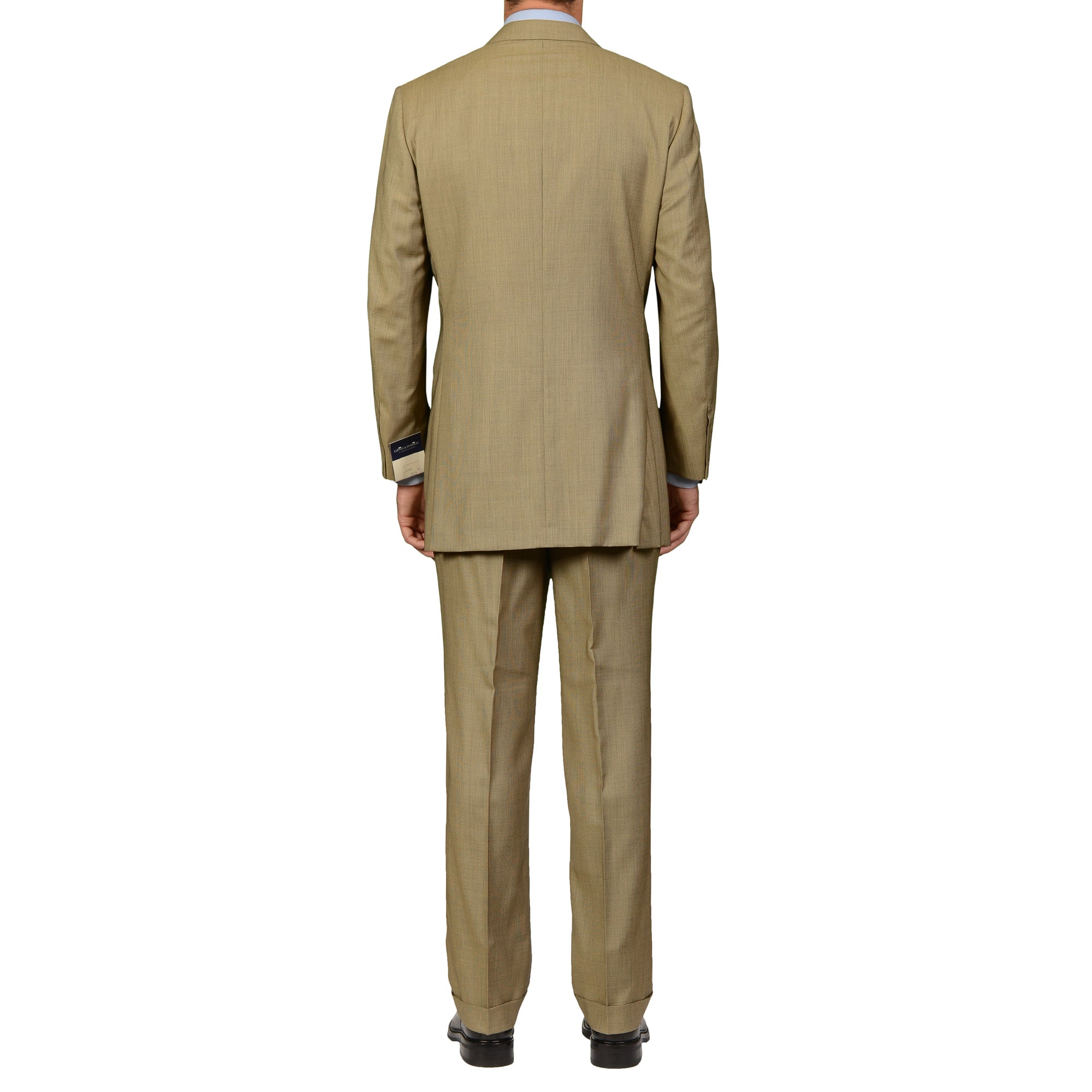 GIEVES & HAWKES Tan Nailhead Wool Super 120's Suit EU 51 NEW US 41 Long GIEVES & HAWKES