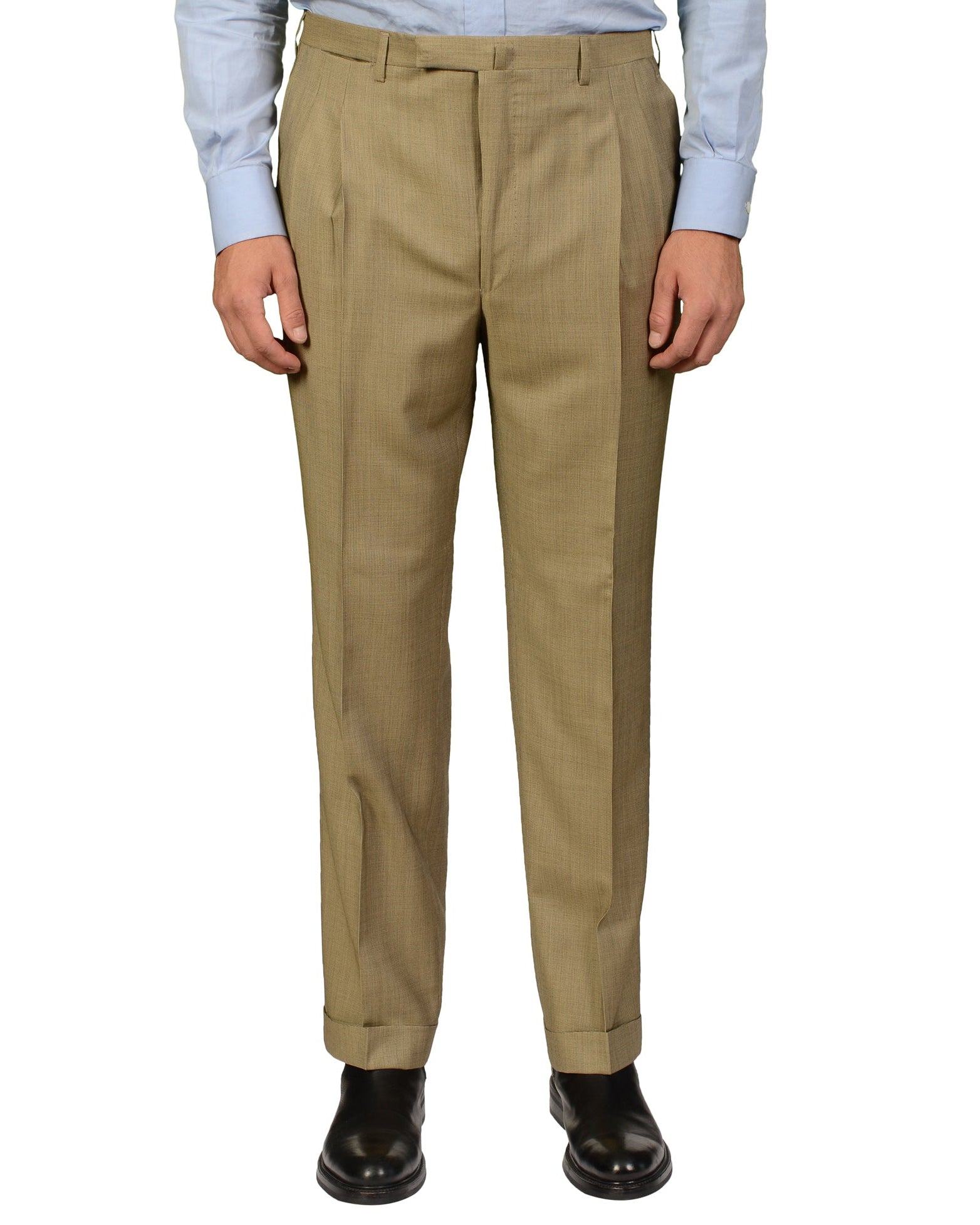 GIEVES & HAWKES Tan Nailhead Wool Super 120's Suit EU 51 NEW US 41 Long GIEVES & HAWKES