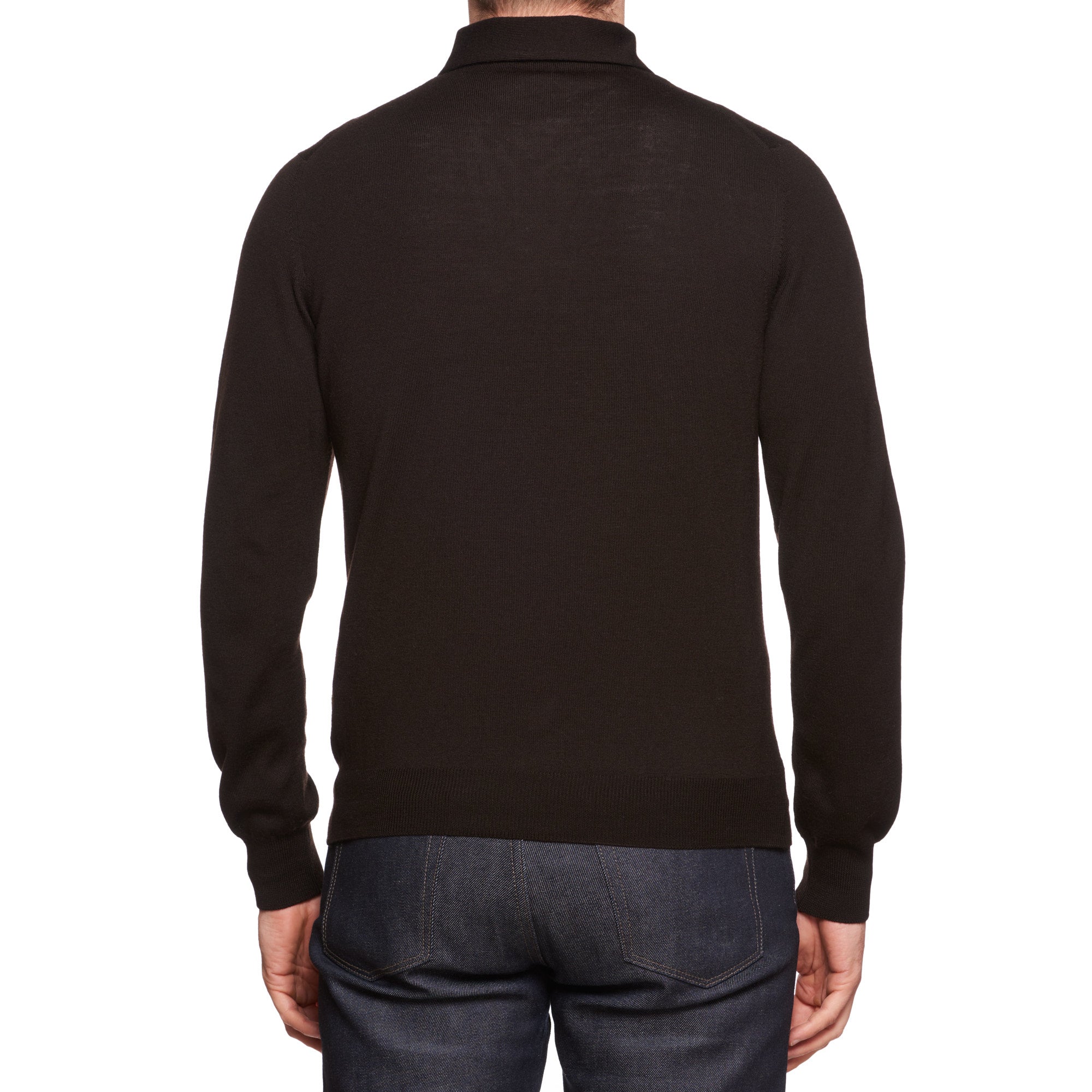 GRAN SASSO Dark Brown Virgin Wool Knit Button-Down Sweater EU 48 US S GRAN SASSO