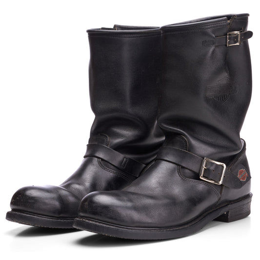 HARLEY DAVIDSON USA Made Black Leather Motorcycle Riding Boots US 10.5