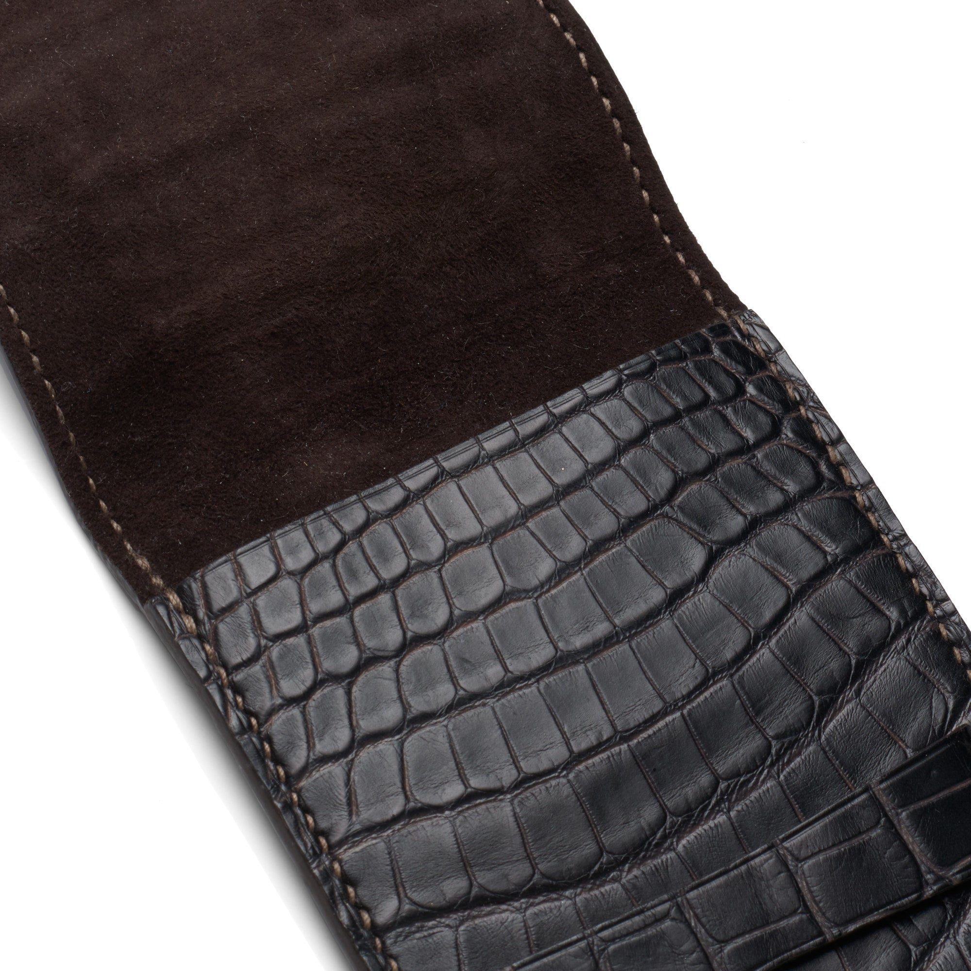 Pre-owned Matte Black Genuine Crocodile/alligator Leather Skin For  Jacket,biker Jacket