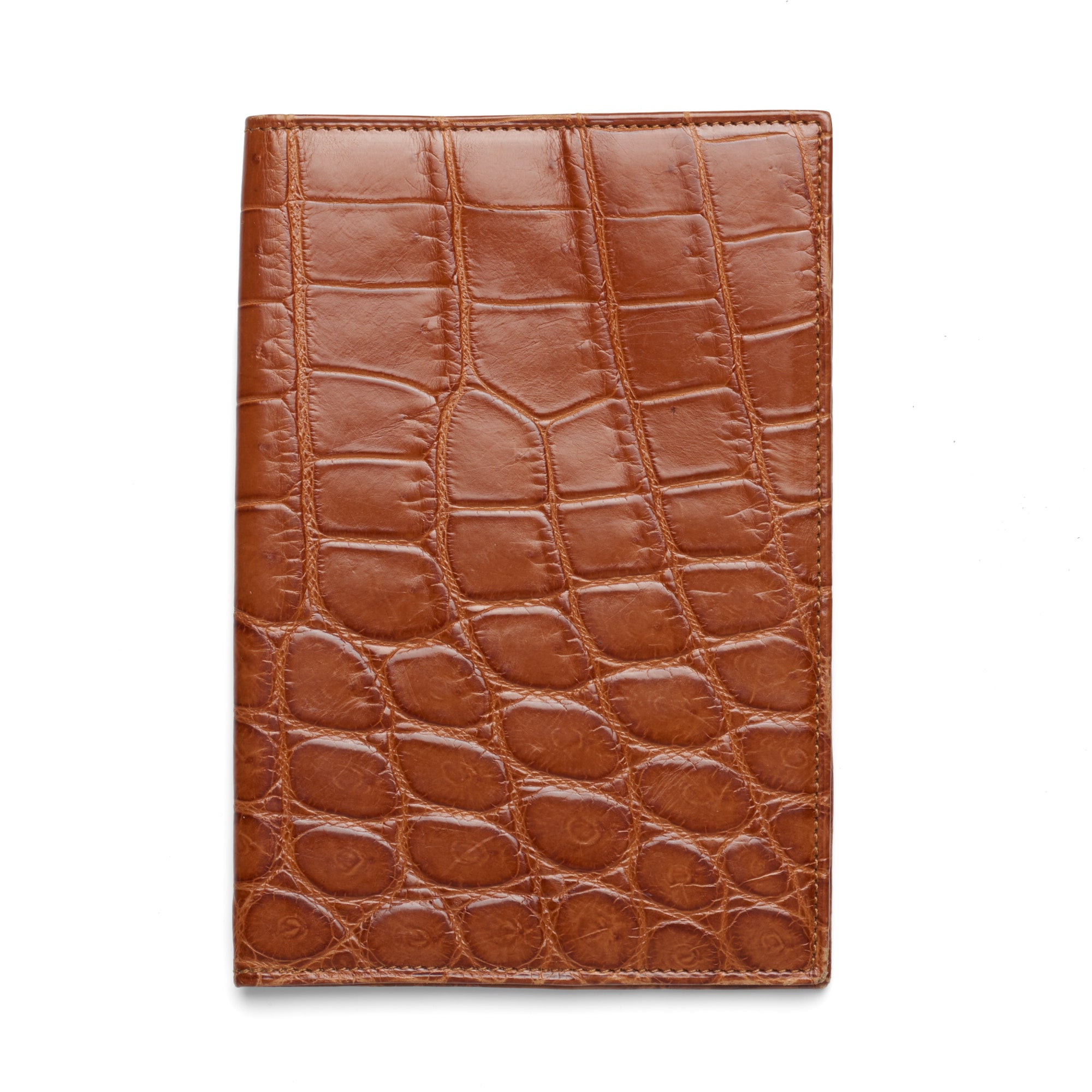 Via La Moda Brown Crocodile Leather Passport Holder Cover VIA LA MODA