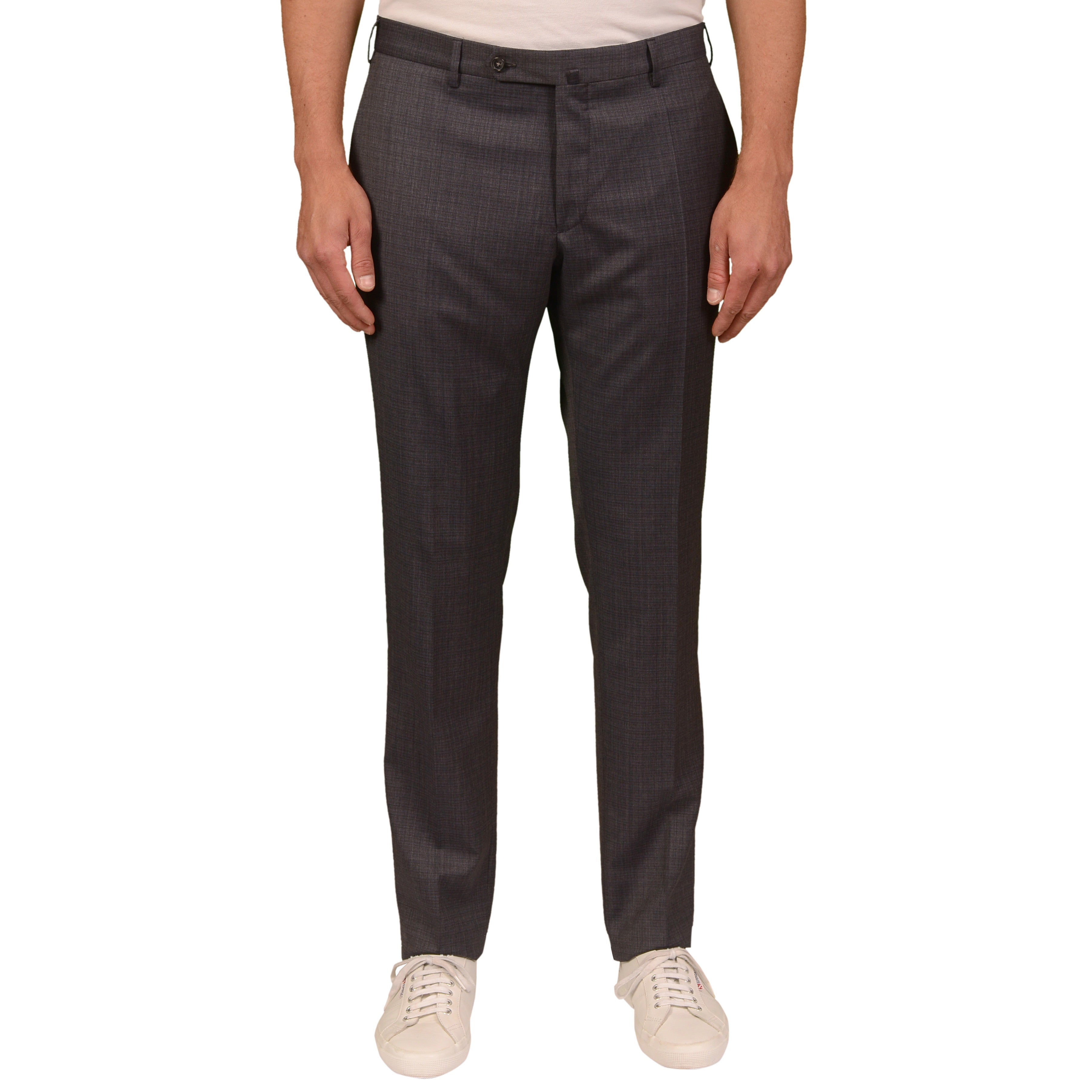 INCOTEX (Slowear) Blue-Gray Wool Flat Front Dress Pants 40 Slim Fit 56 NEW INCOTEX