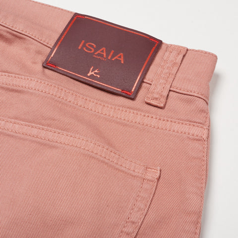 ISAIA Napoli Pale Pink Stretch Denim Slim Straight Fit Jeans Pants 48 NEW US 32