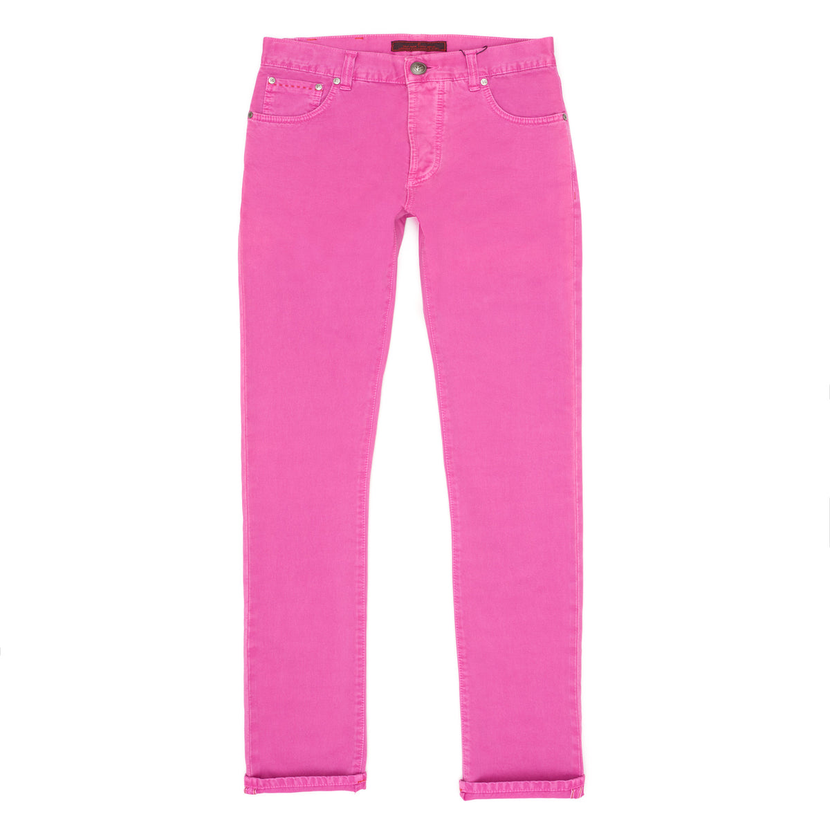 ISAIA Napoli Pink Denim Selvedge Jeans Pants NEW US 31 Slim Fit
