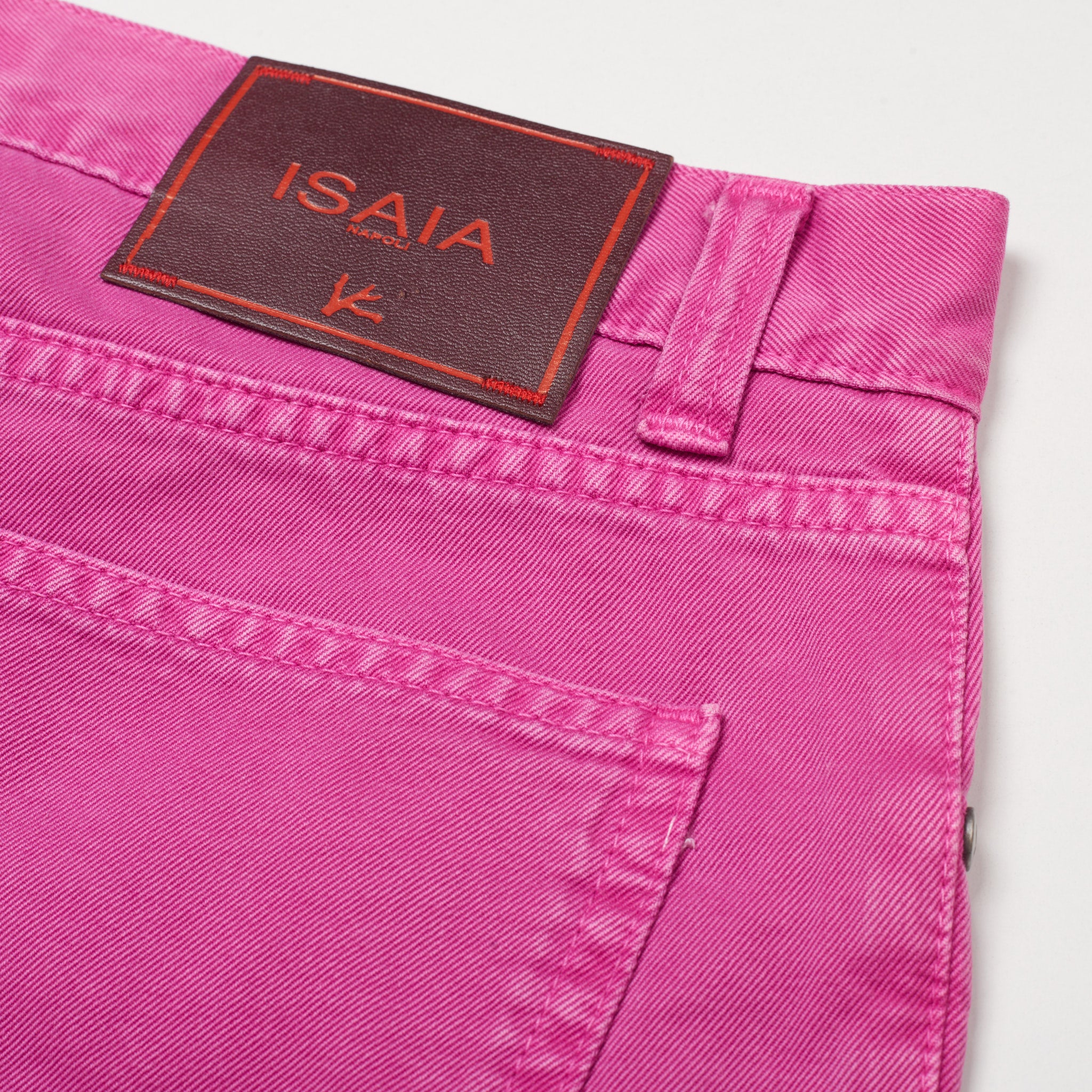 ISAIA Napoli Pink Denim Selvedge Jeans Pants NEW US 31 Slim Fit ISAIA