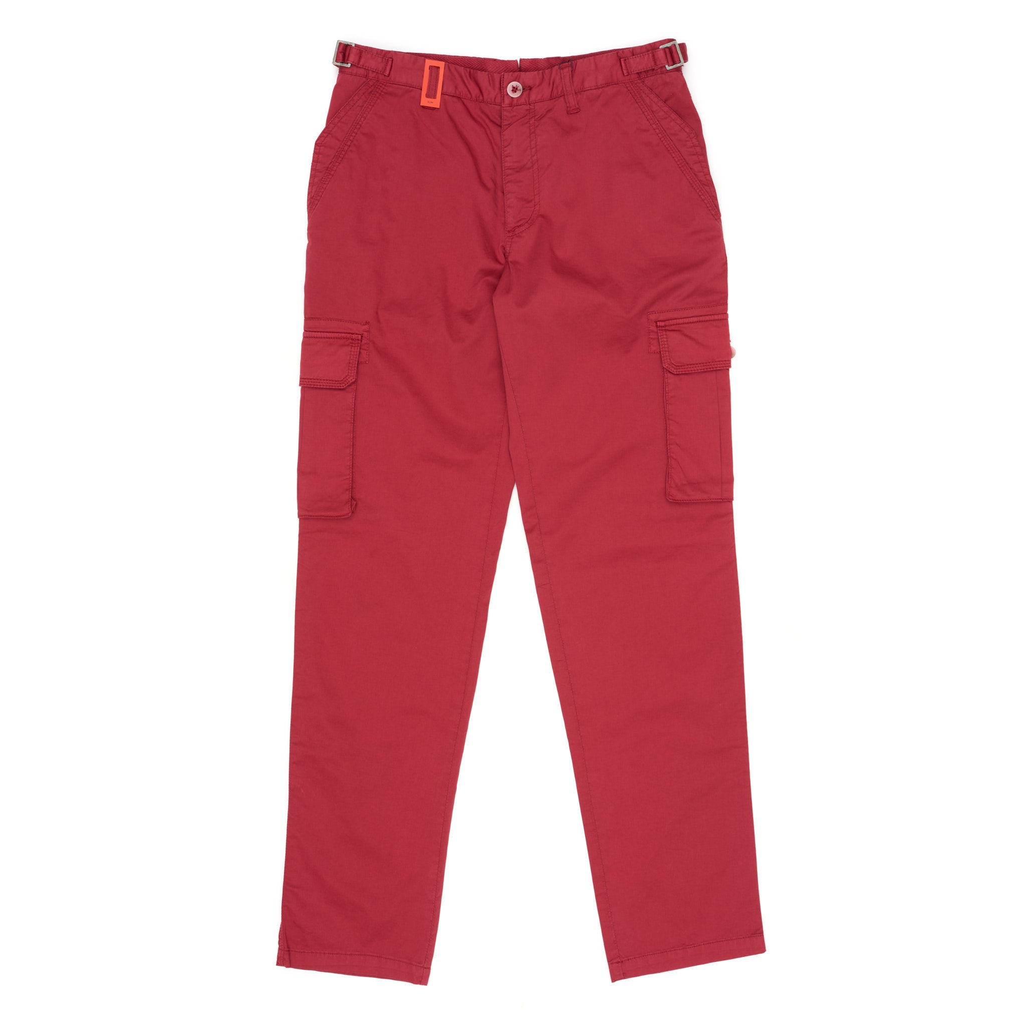 ISAIA Napoli Red Cotton Flat Front Cargo Pants EU 46 NEW US 30 Slim Fit ISAIA