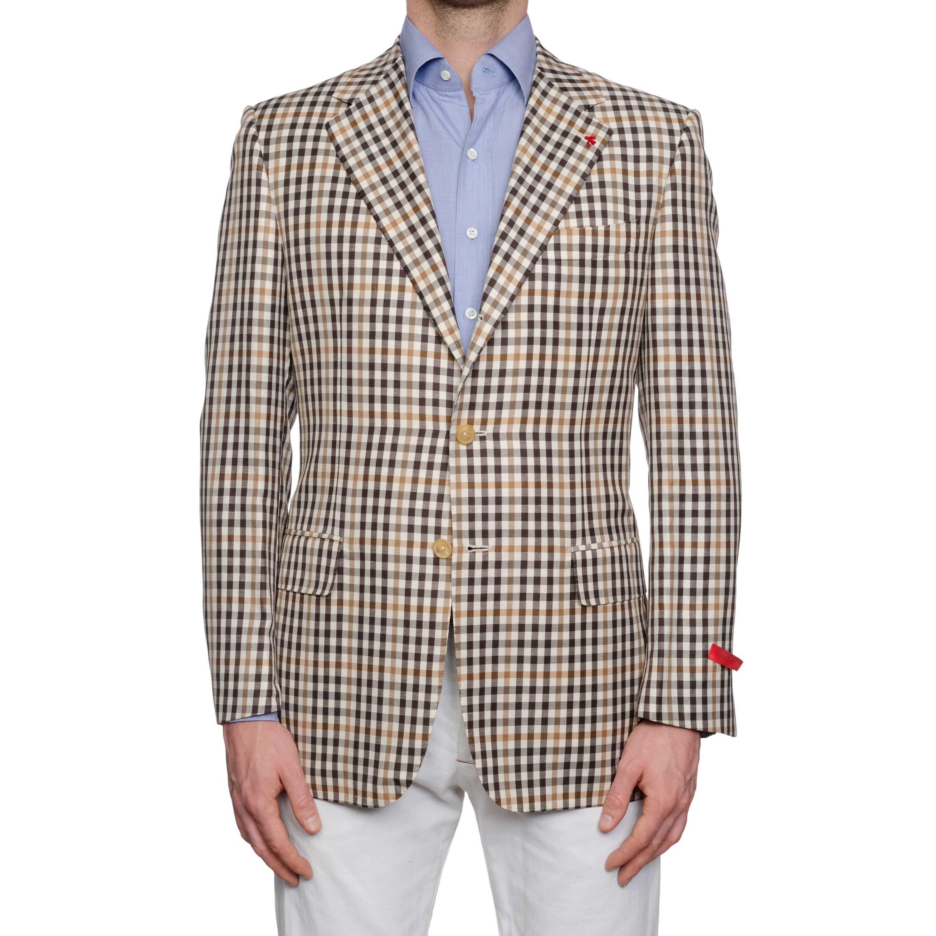 ISAIA Napoli "Base E" Beige Wool-Linen-Silk Sport Coat Jacket EU 50 NEW US 40