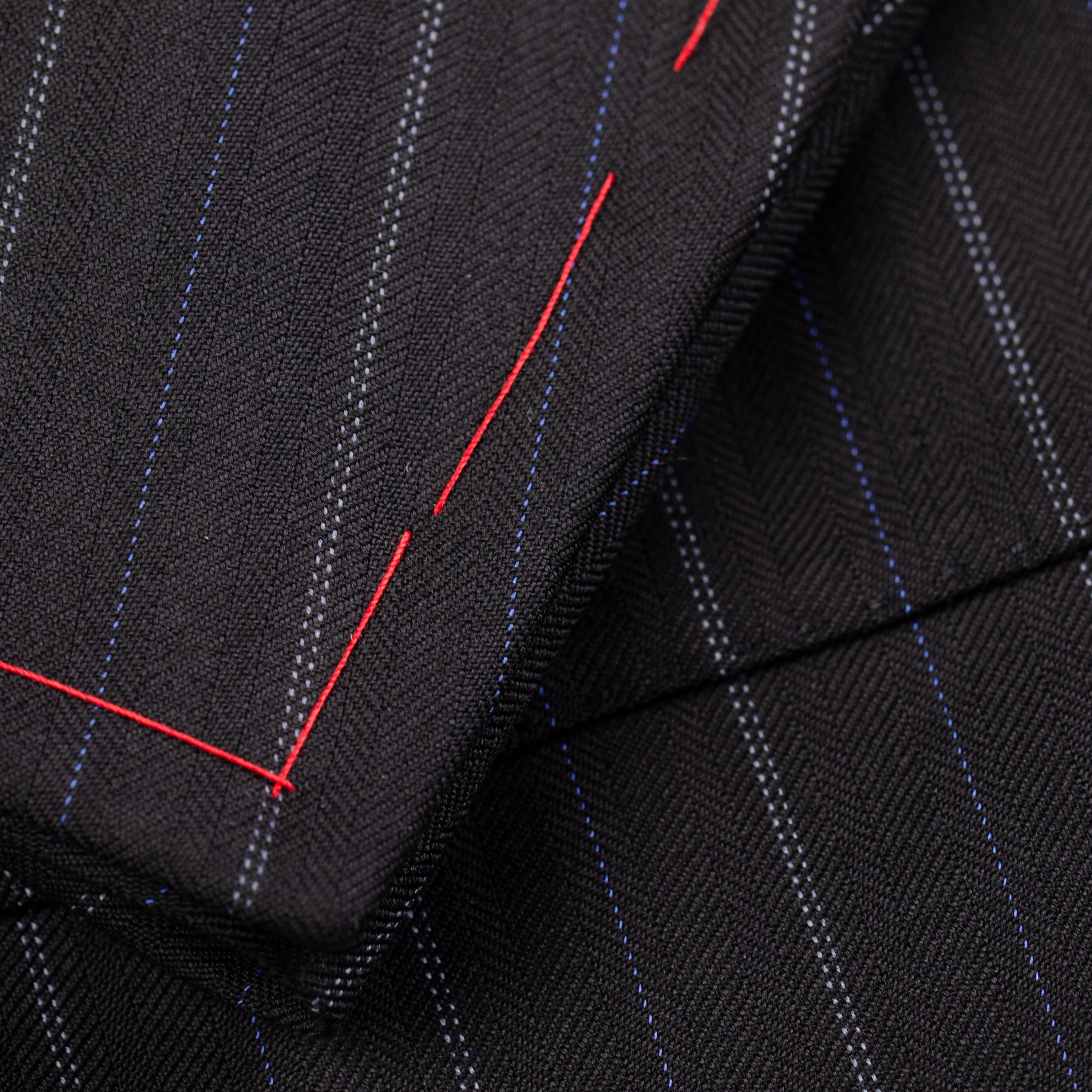 ISAIA "Base S" Black Herringbone Striped Wool Super 130's Jacket EU 54 NEW US 44 ISAIA