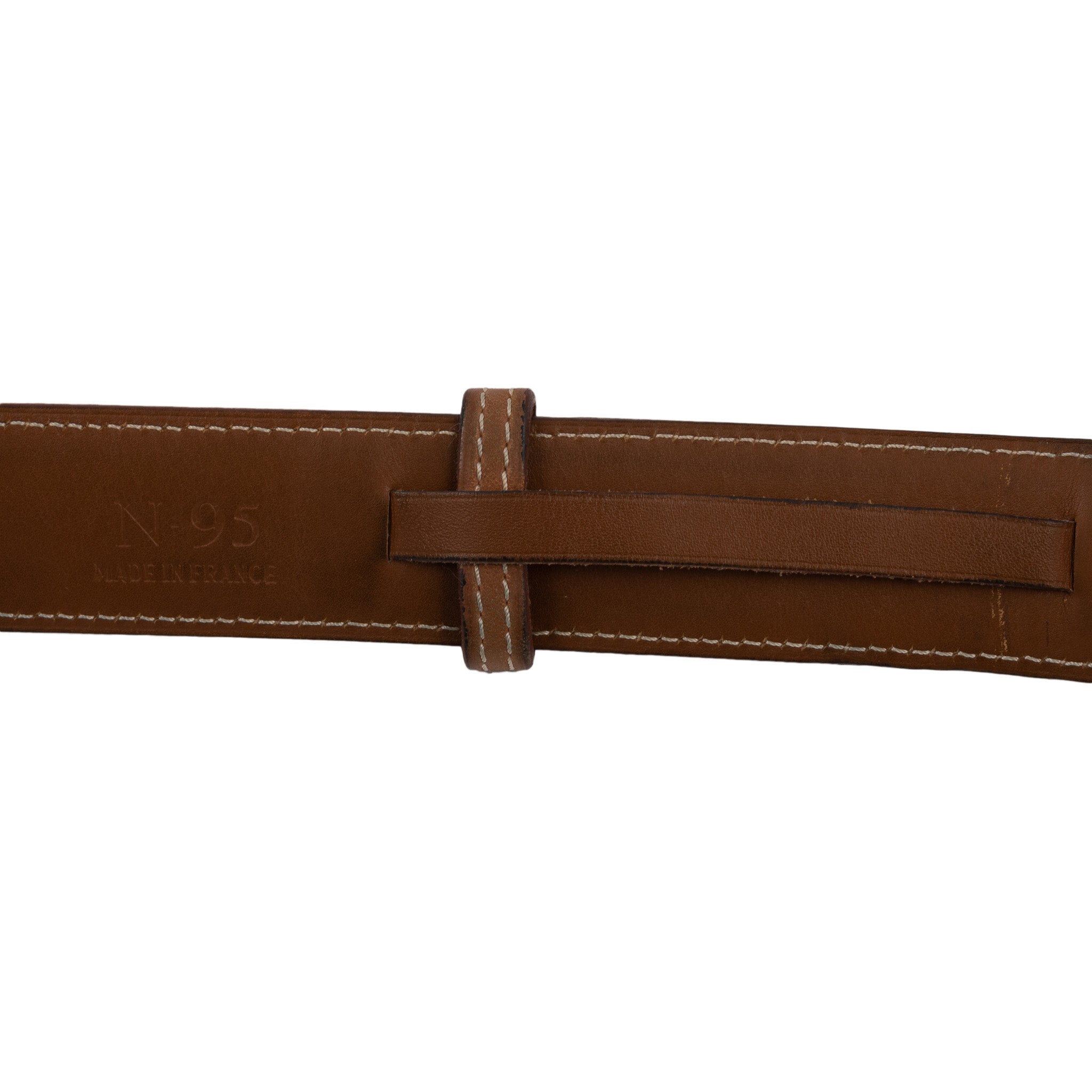 J.M. WESTON Paris Brown Leather Belt 90 cm 36"