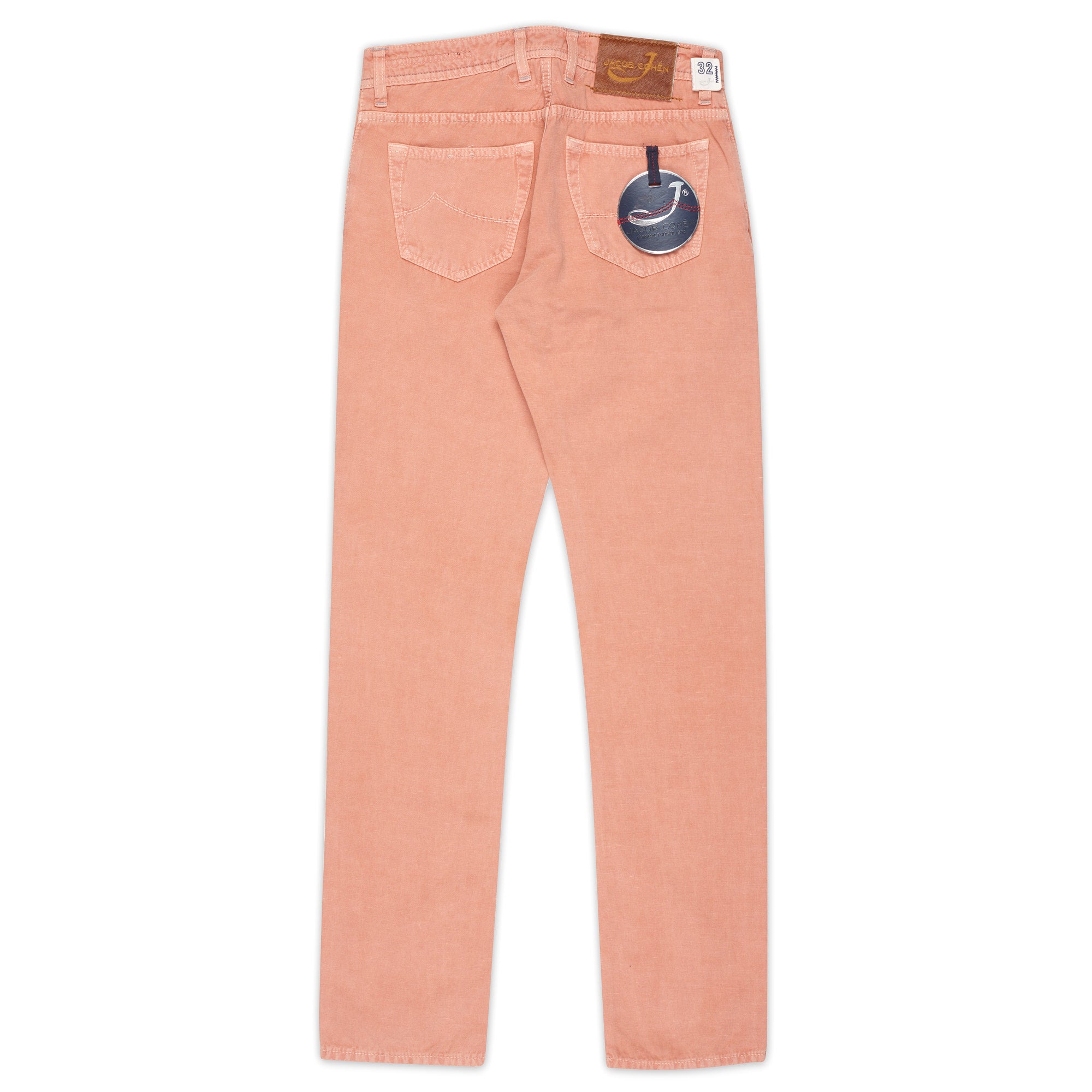 JACOB COHEN J688 Salmon Cotton-Linen Slim Fit Jeans Pants NEW US 32