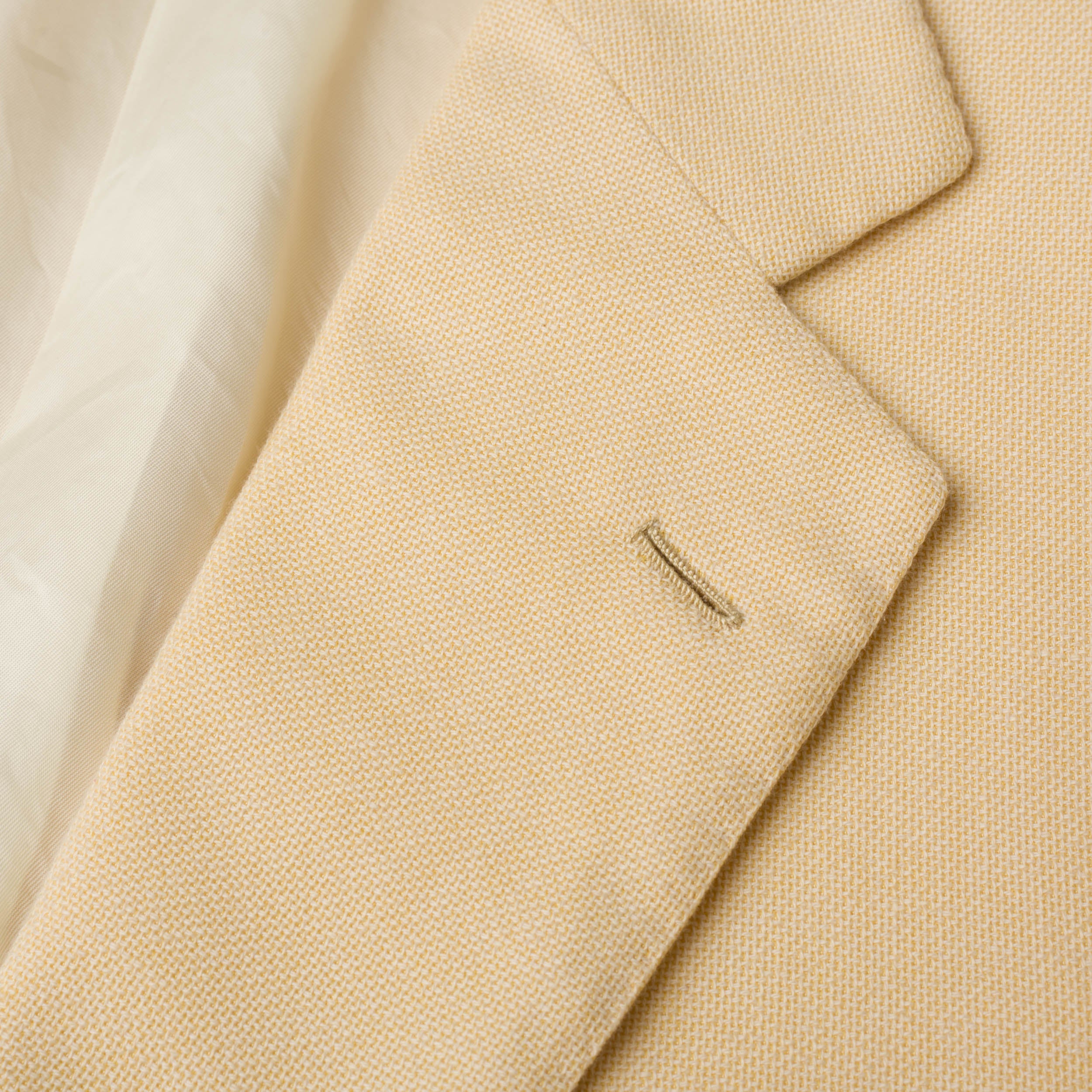 JAY KOS New York Beige Cotton-Wool-Cashmere-Silk Hopsack Jacket EU 52