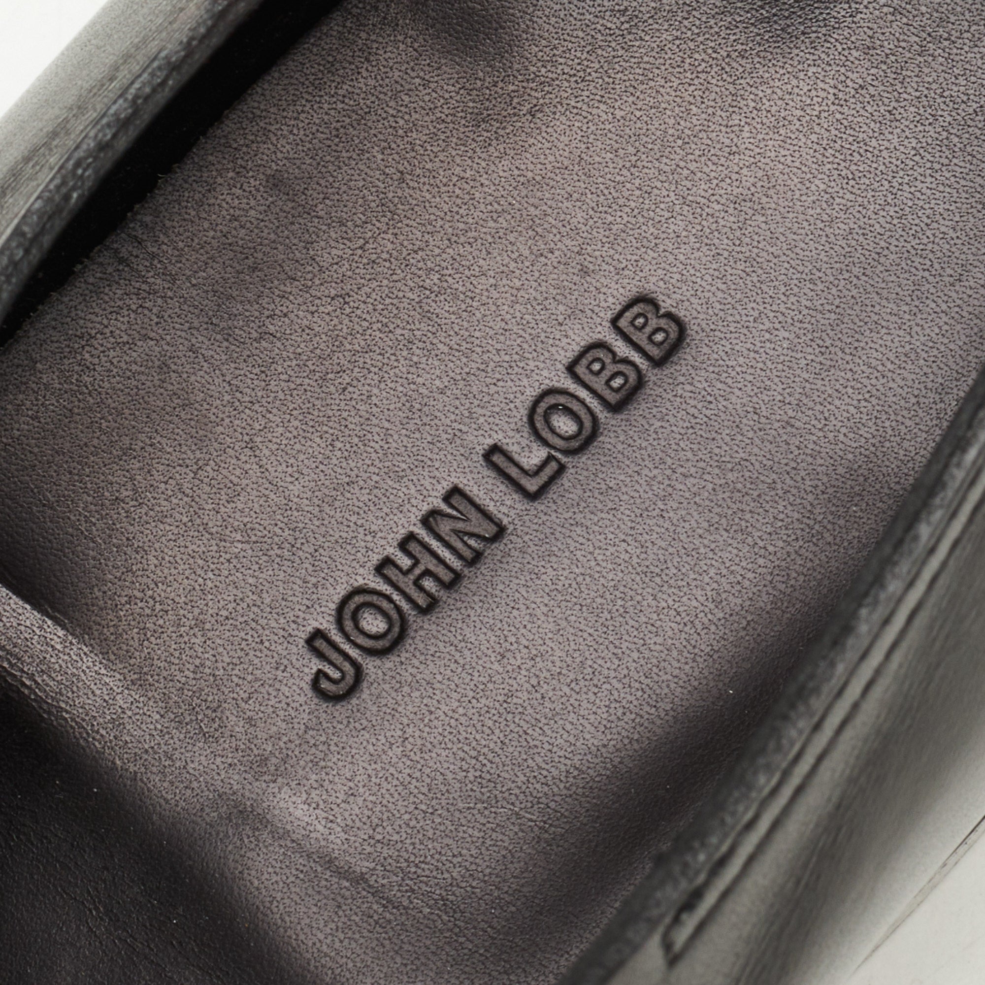 JOHN LOBB "Hayes" Black Leather Double Monk Apron Shoes UK 7.5E US 8.5 Last 7000 JOHN LOBB