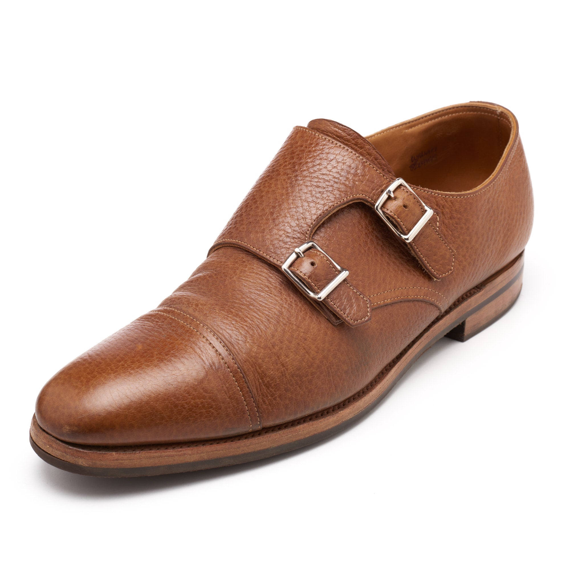 JOHN LOBB "William" Brown Leather Double Monk Shoes UK 8.5E US 9.5 Last 9795 JOHN LOBB