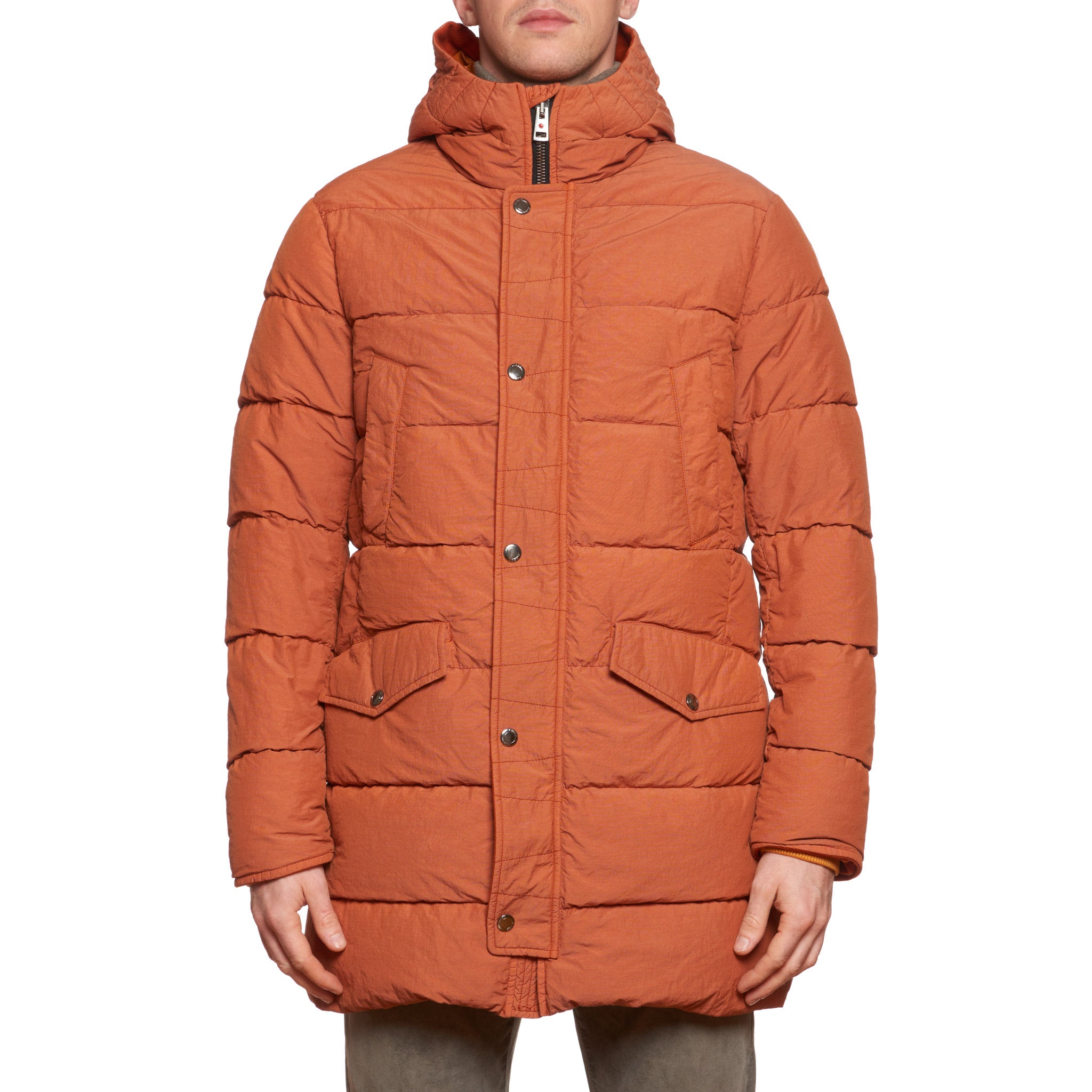 KITON KIRED Orange Goose Down Hooded Parka Puffer Jacket Coat 50 NEW M