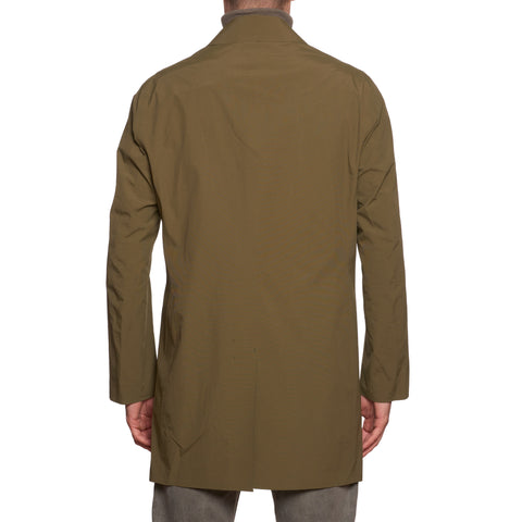 KITON KIRED "Pablo" Olive Laser Cut Technical Rain Jacket Trench Coat NEW