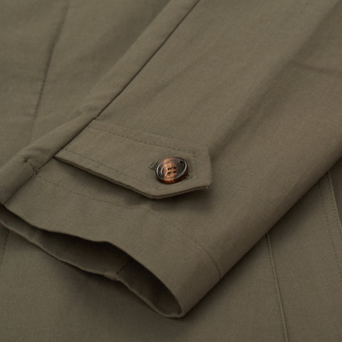 KITON KIRED "Emery" Olive Cotton Blend Trench Coat EU 50 NEW US M