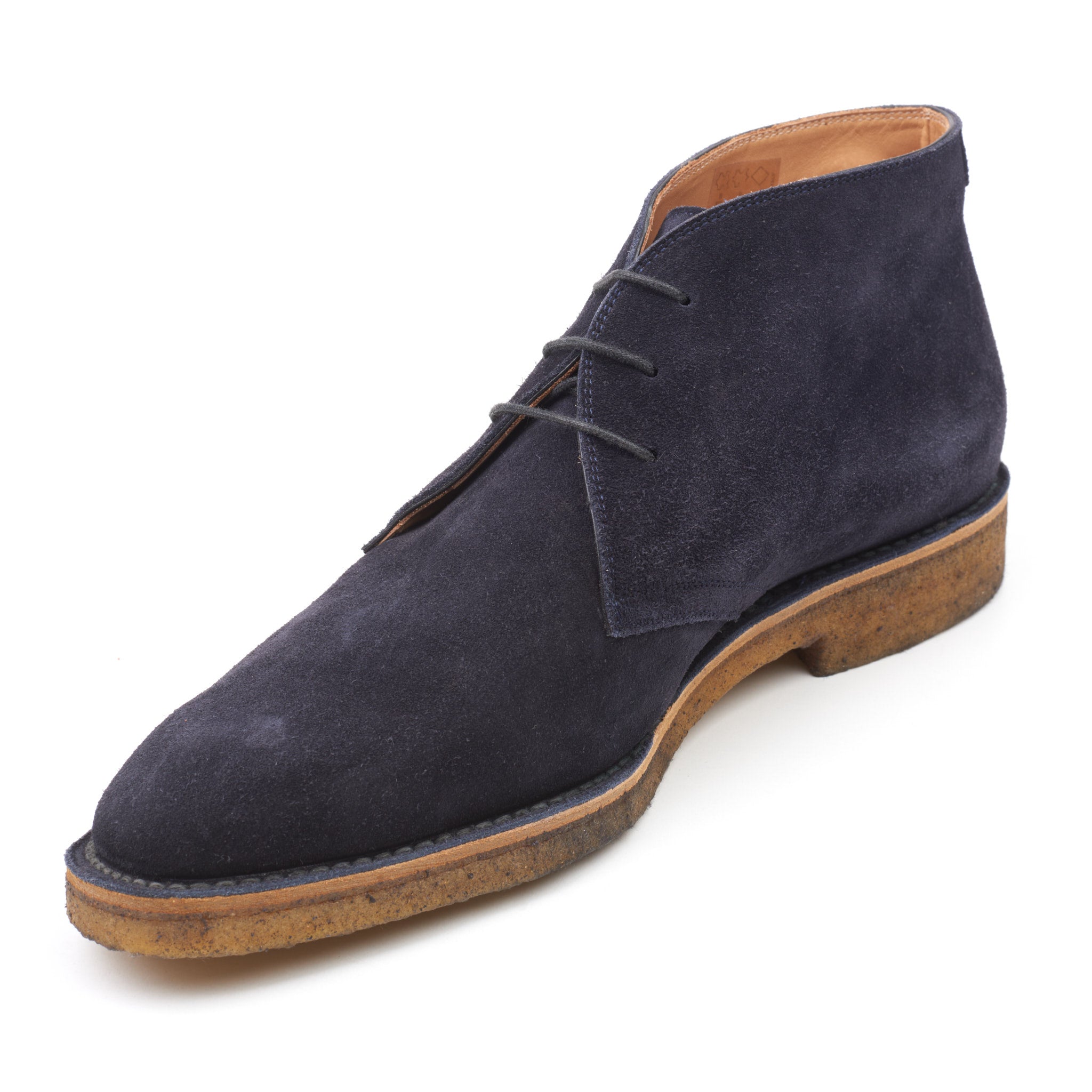 KITON Blue Suede Leather 3 Eyelet Ankle Chukka Boots Shoes NEW with Box KITON