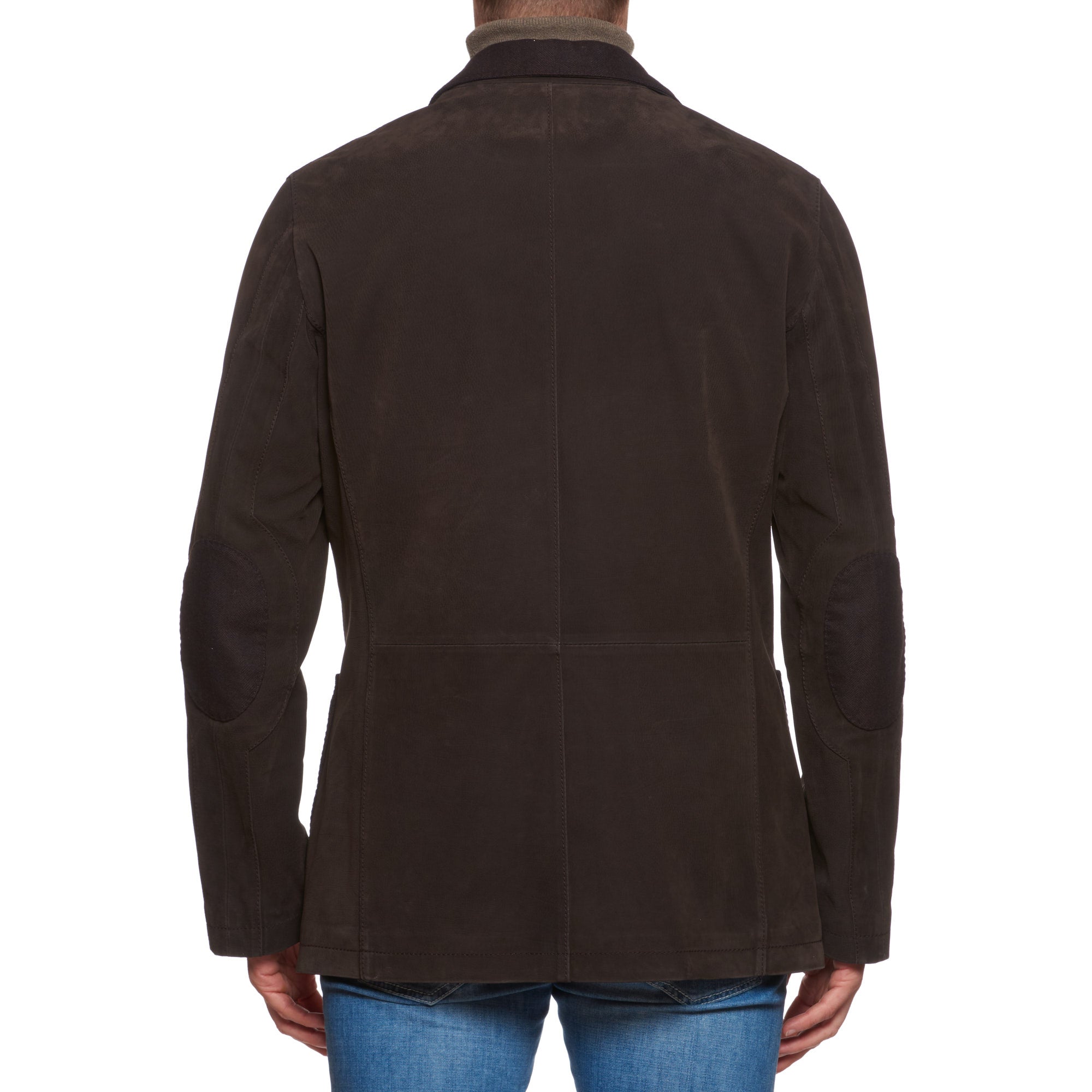 KITON Napoli Handmade Brown Calfskin Leather Vicuna Peru Jacket Coat EU 50 US M KITON