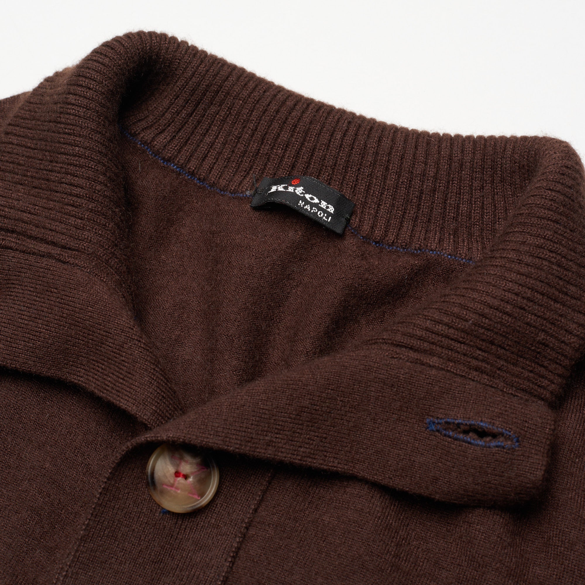 KITON Napoli Handmade Brown Cashmere-Silk Cardigan Sweater EU 50 US M