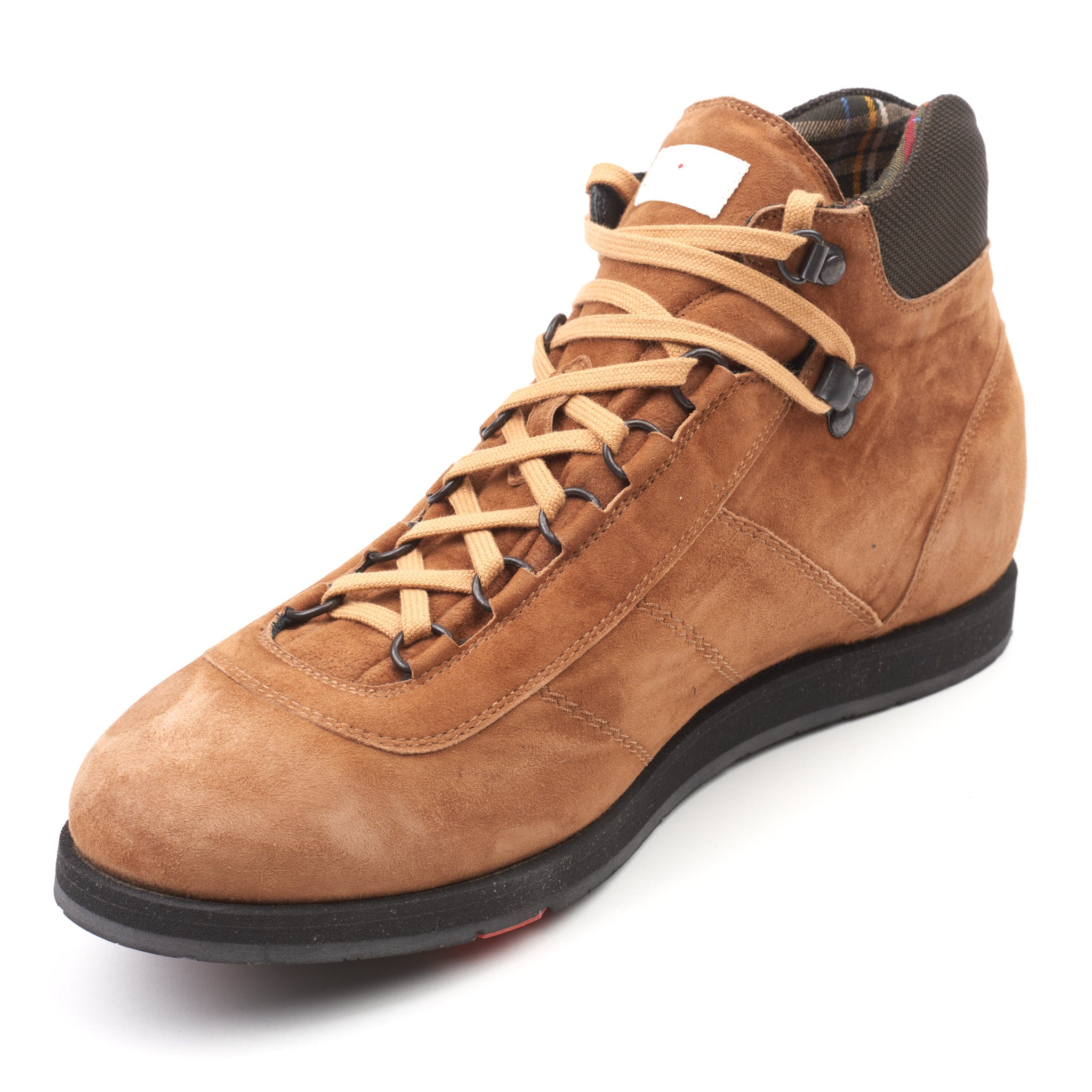 KITON Handmade Tan Goatskin Suede Leather Hiking Boots Shoes US 8.5 NEW KITON